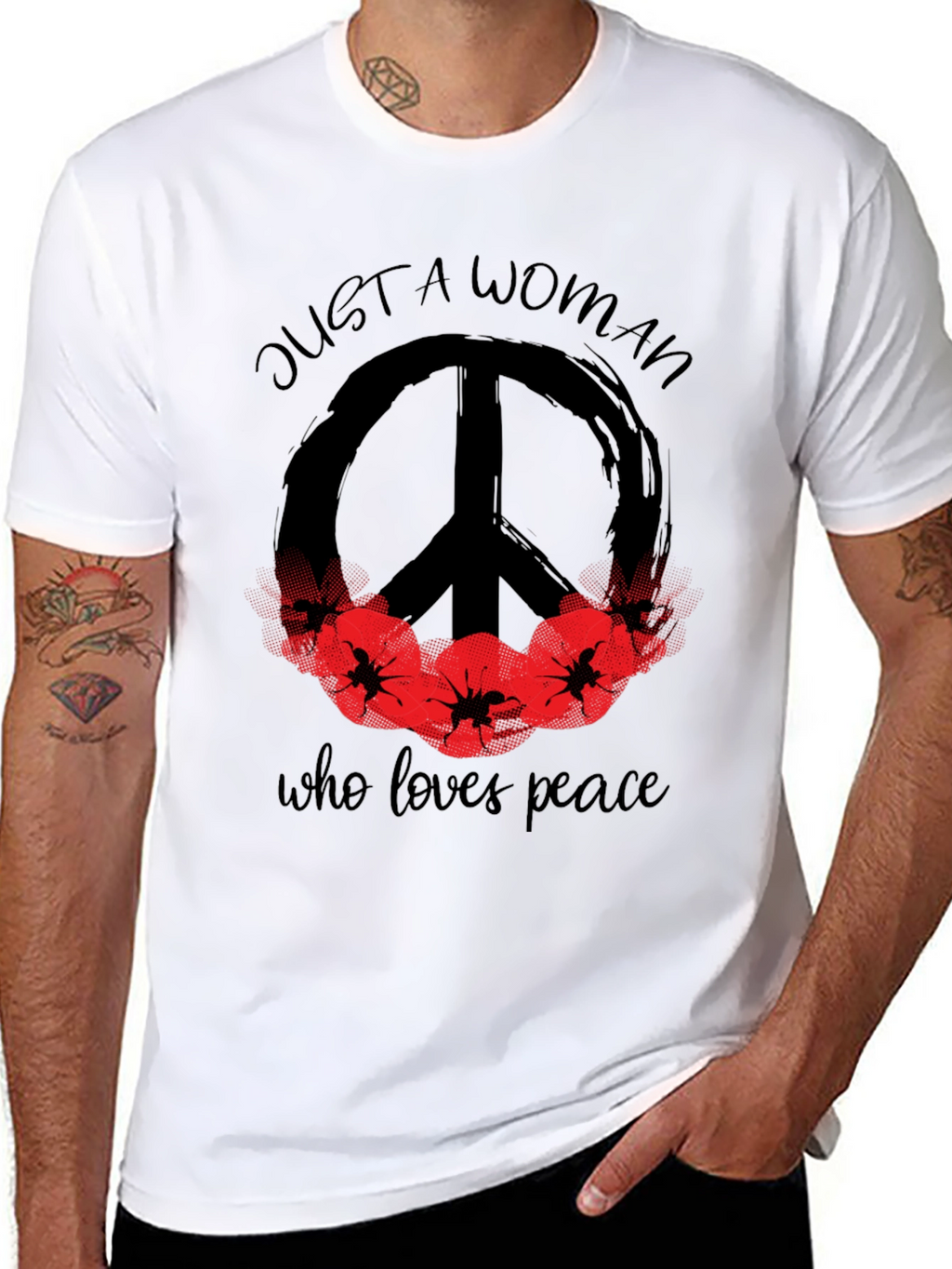 Peace Loving Woman Graphic T-Shirt