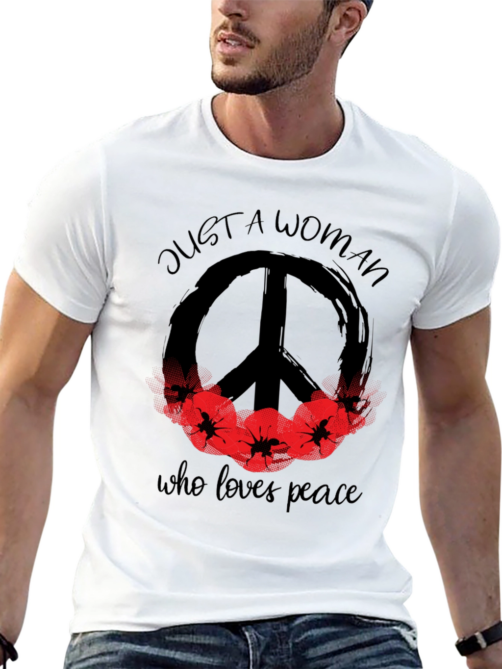 Peace Loving Woman Graphic T-Shirt