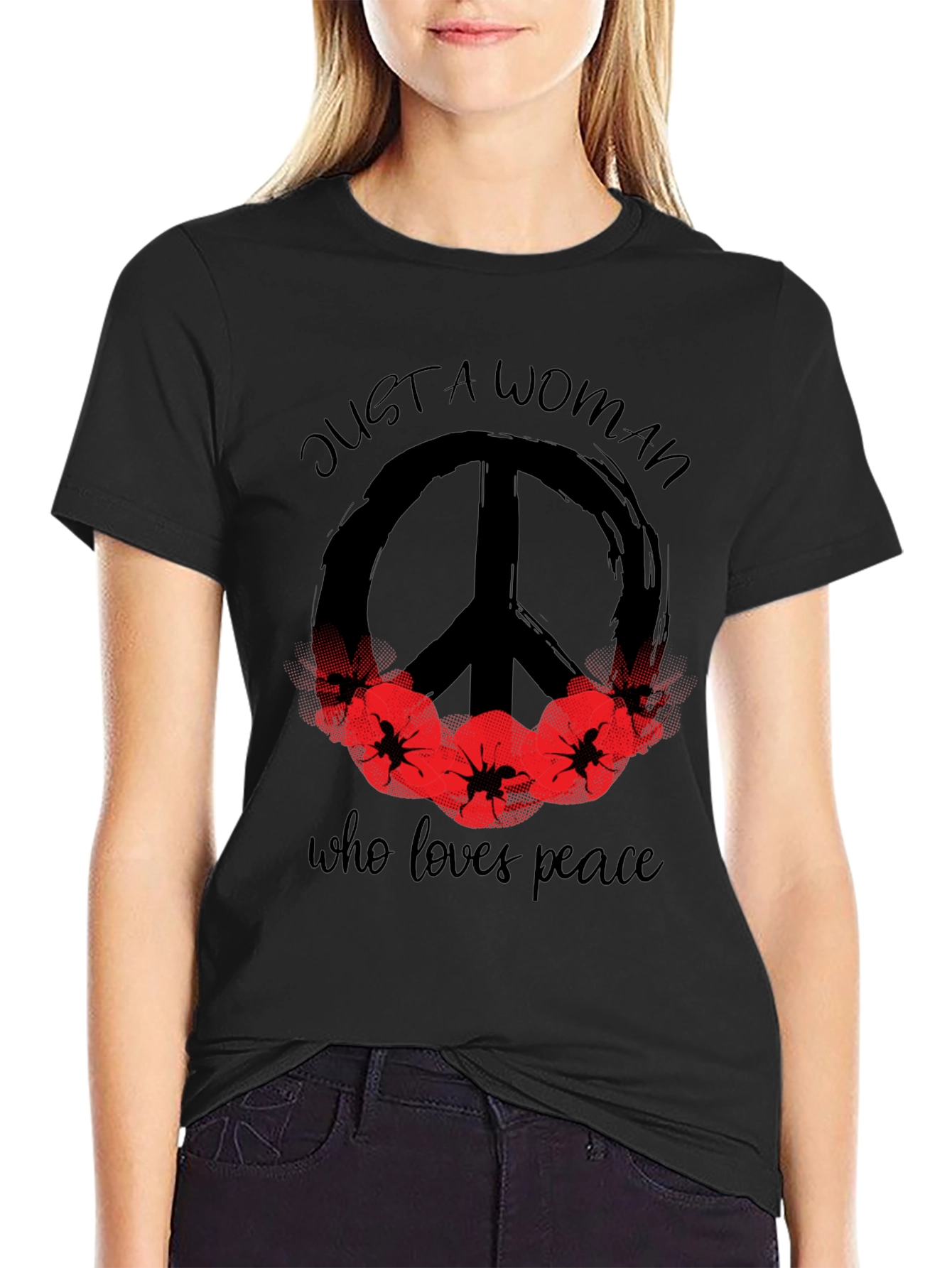 Peace Loving Woman Graphic T-Shirt