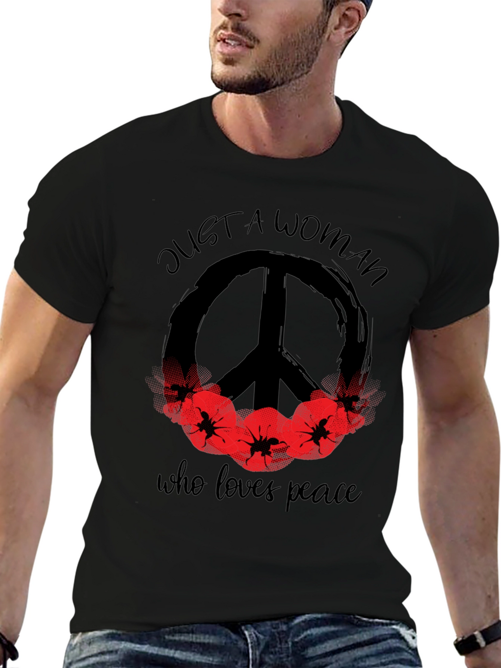 Peace Loving Woman Graphic T-Shirt