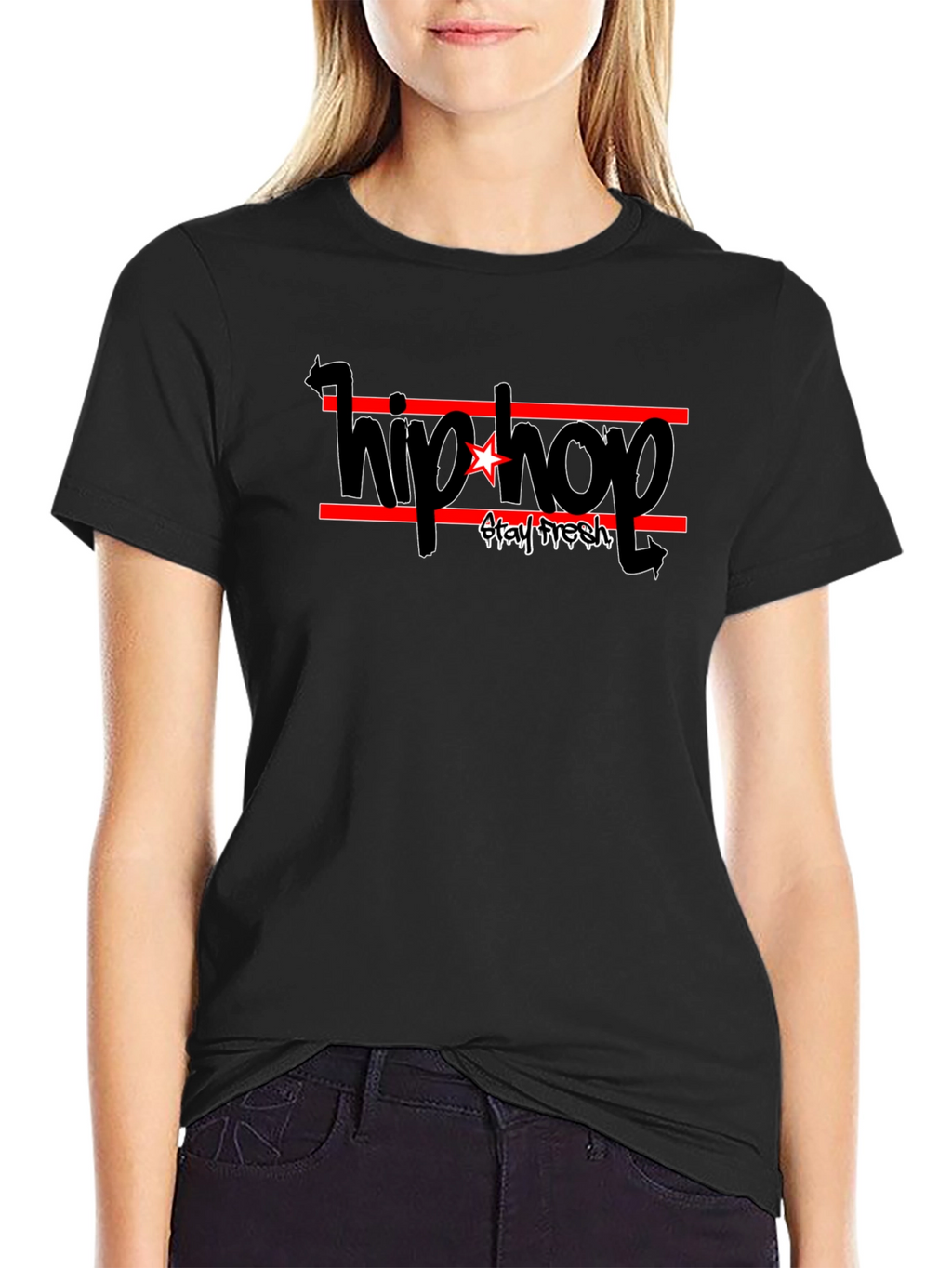 Hip Hop Stay Fresh Black T-Shirt