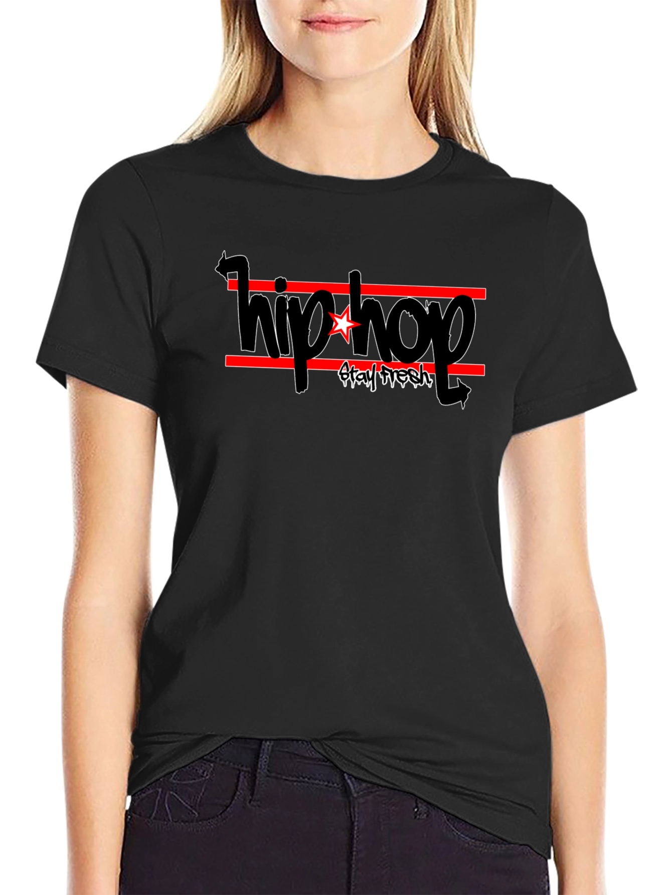 Hip Hop Stay Fresh Black T-Shirt