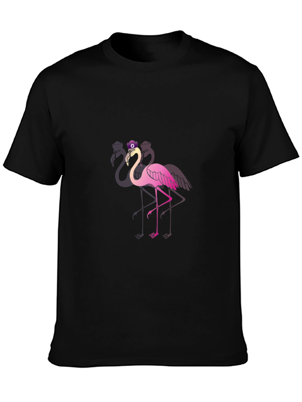 Funky Flamingo T-Shirt - Black Cotton Blend