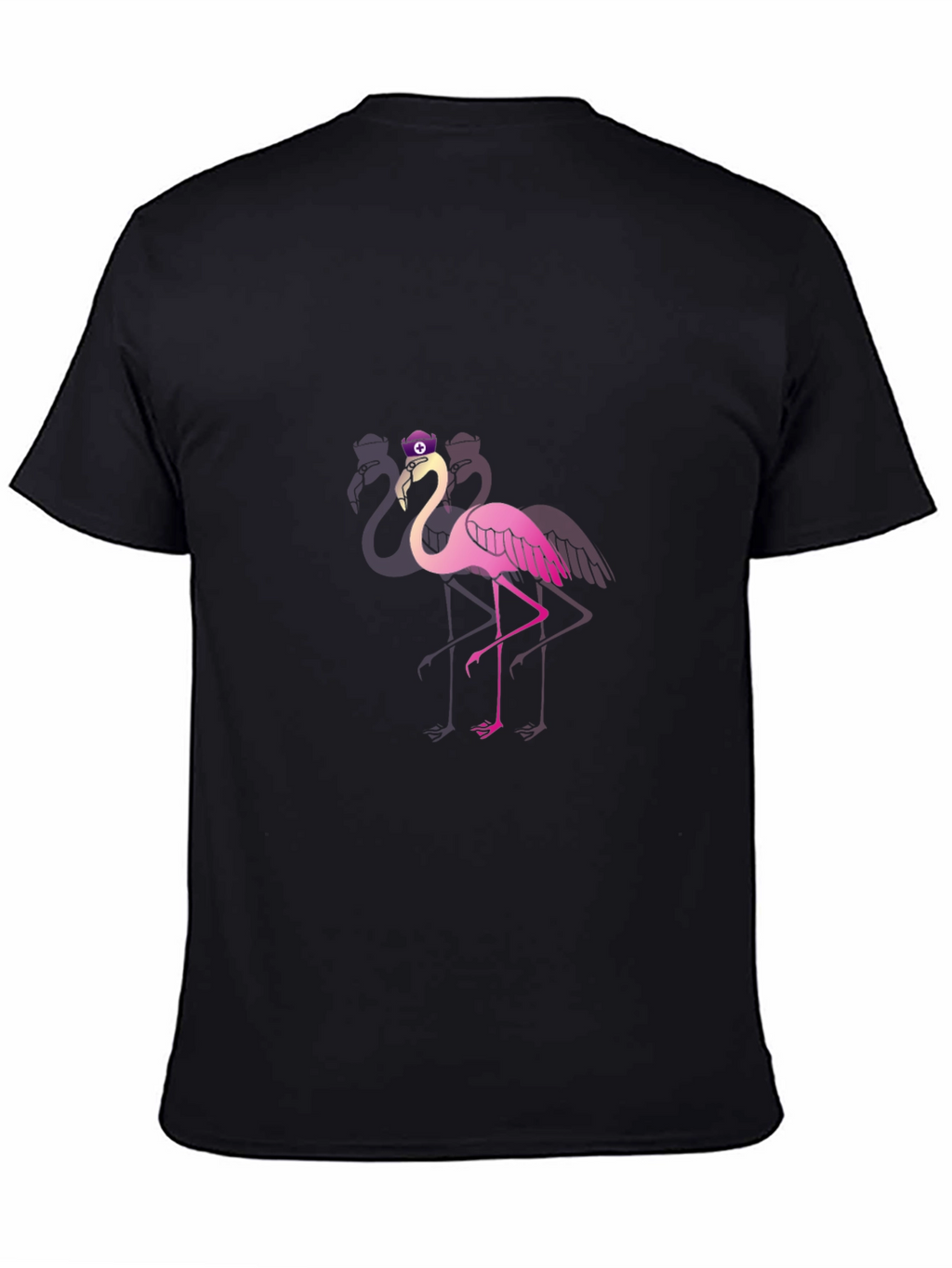 Funky Flamingo T-Shirt - Black Cotton Blend