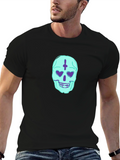 Skull Heart Eyes Graphic Tee - Black