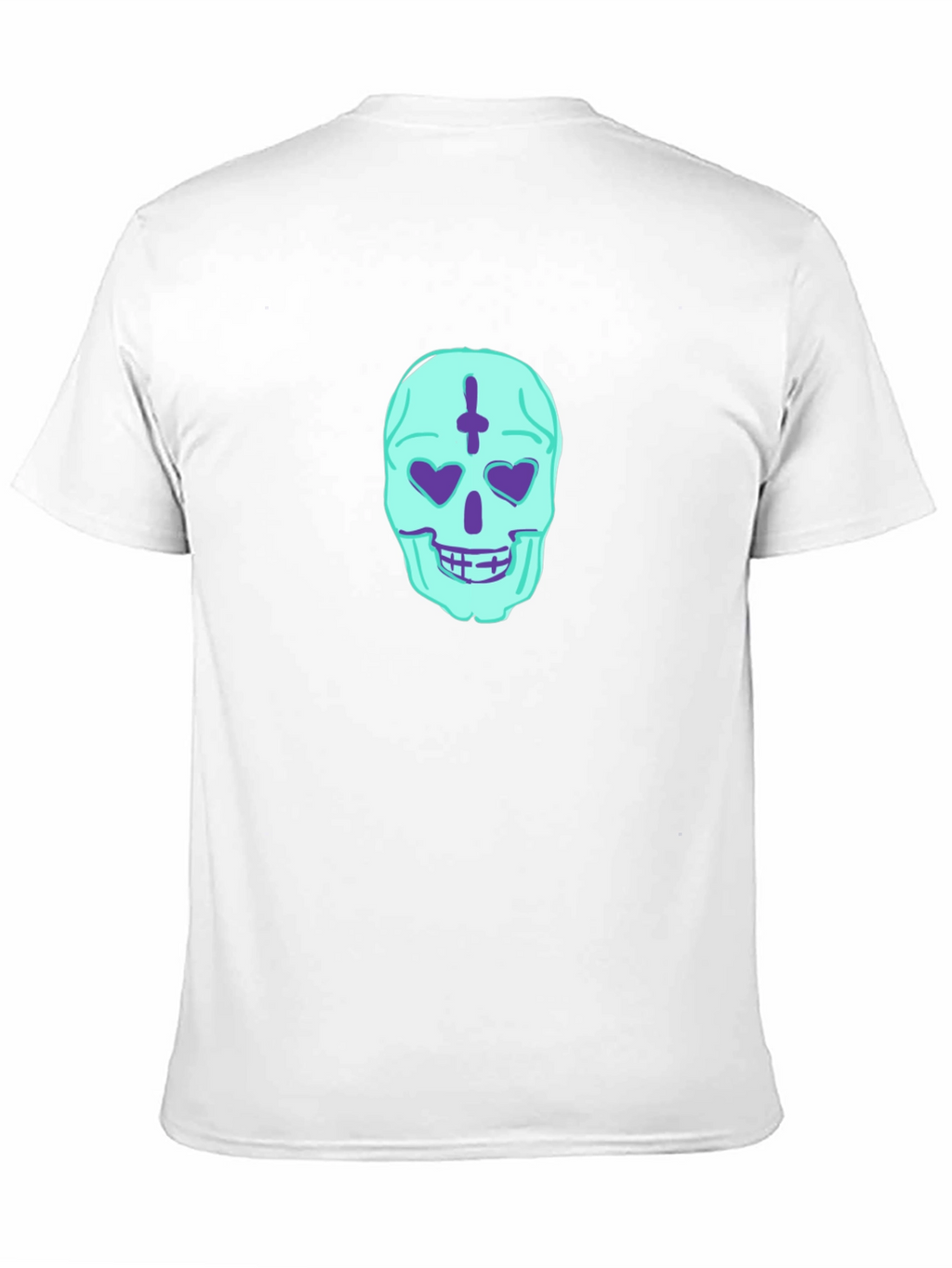 Skull Heart Eyes Graphic Tee - Black