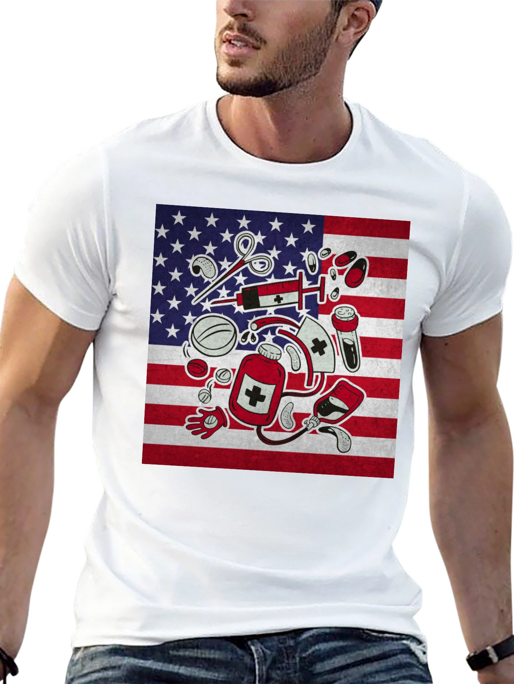 American Flag Nurse T-Shirt