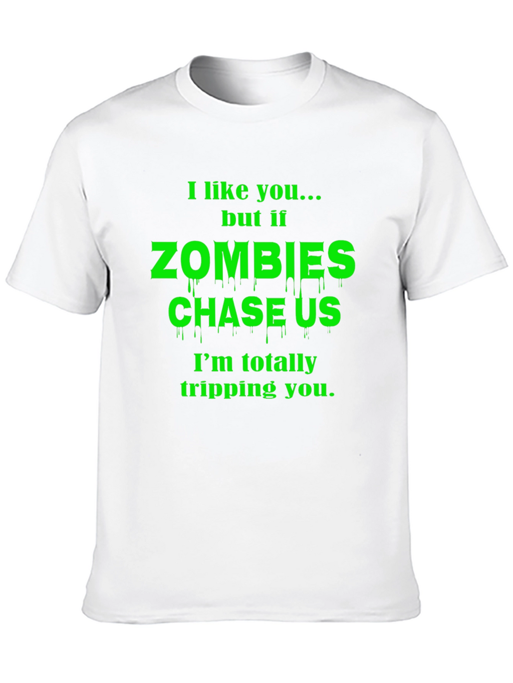 Zombie Chase Funny Graphic T-Shirt