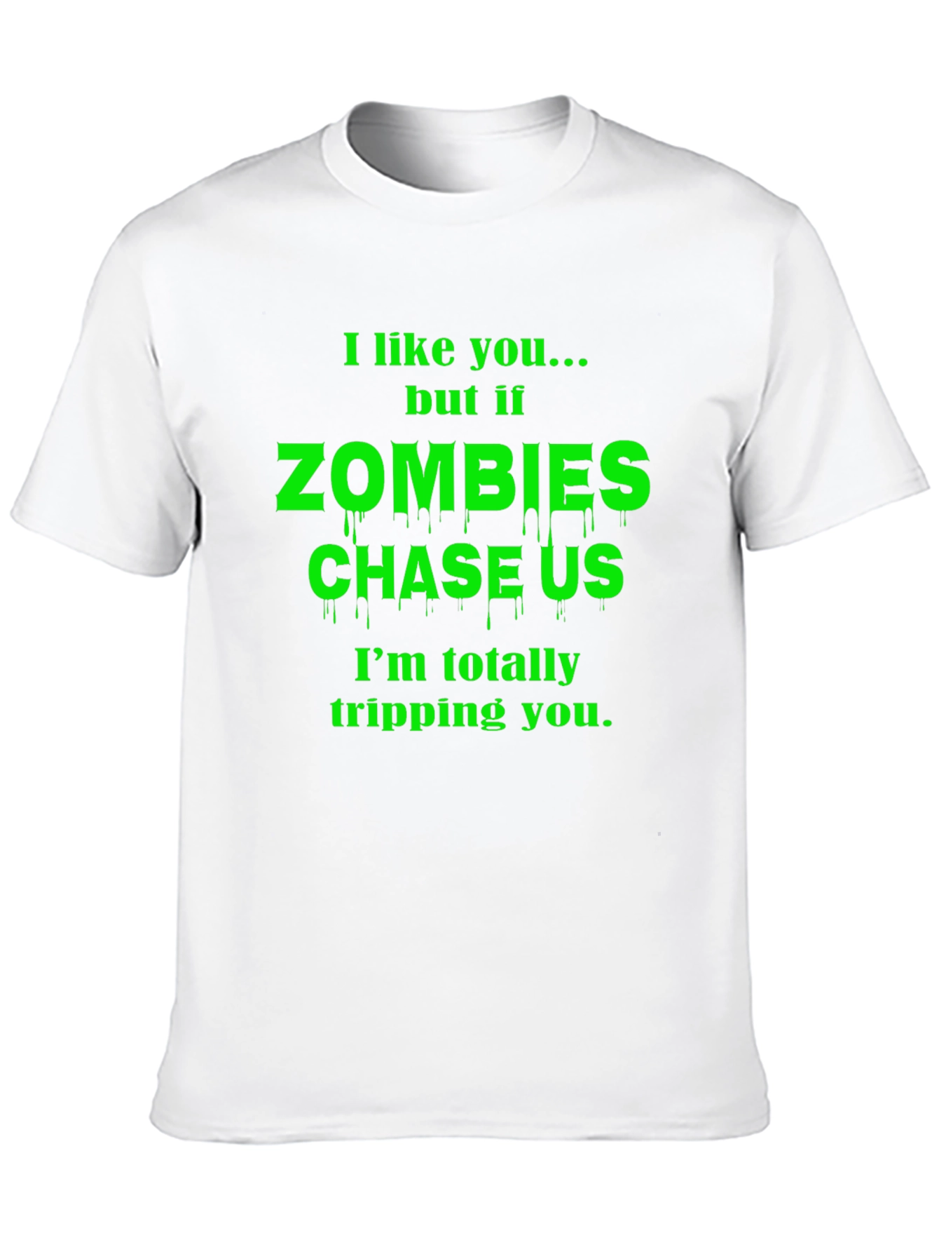 Zombie Chase Funny Graphic T-Shirt