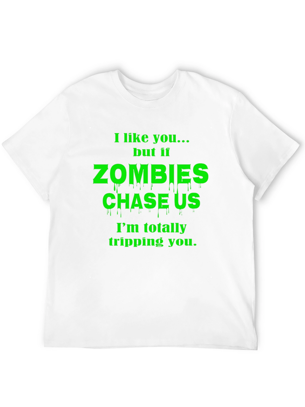 Zombie Chase Funny Graphic T-Shirt