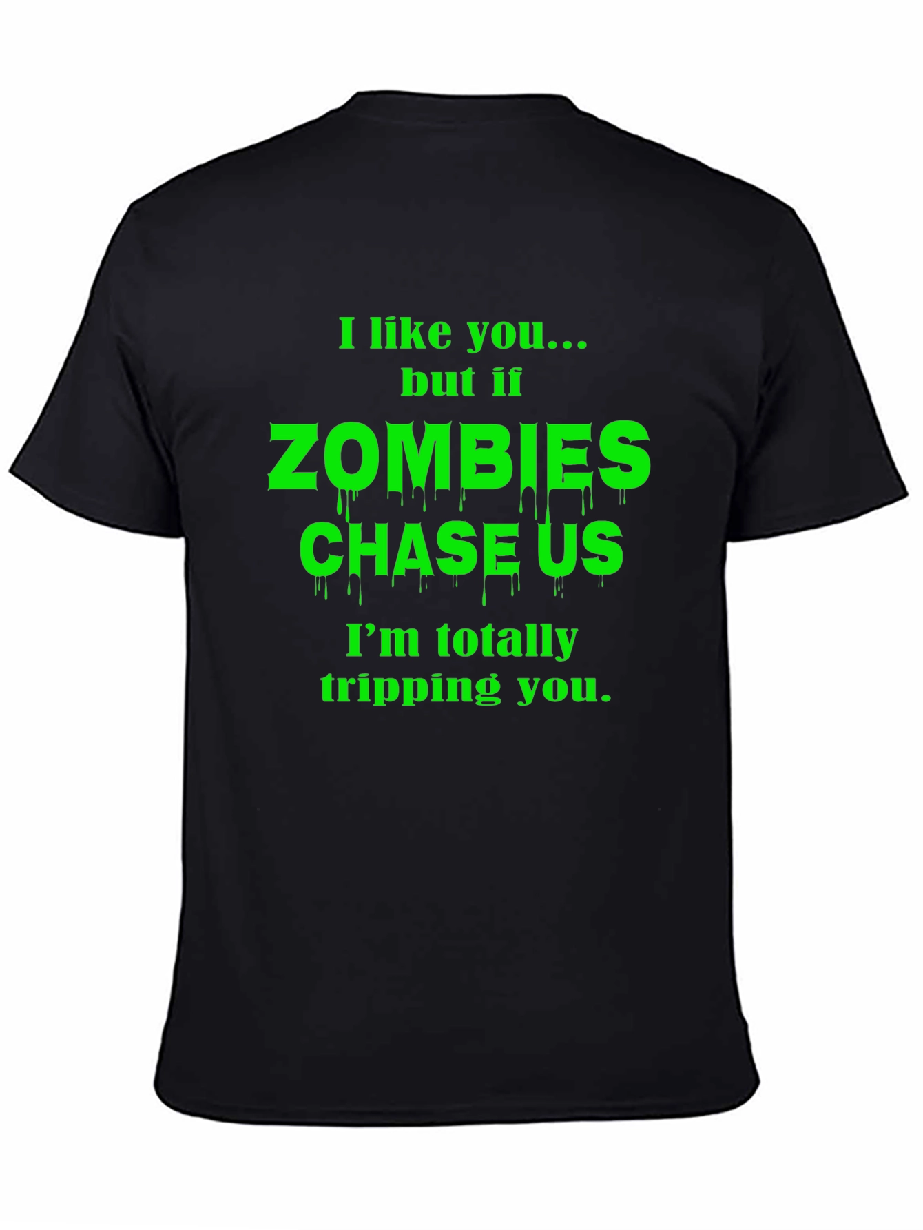Zombie Chase Funny Graphic T-Shirt