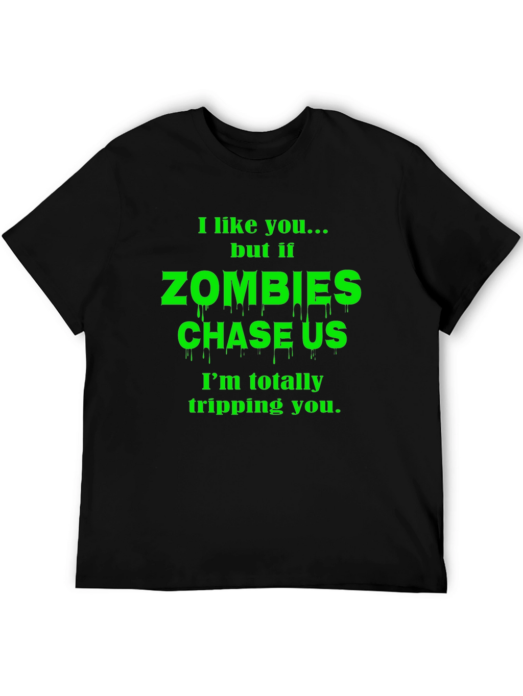 Zombie Chase Funny Graphic T-Shirt