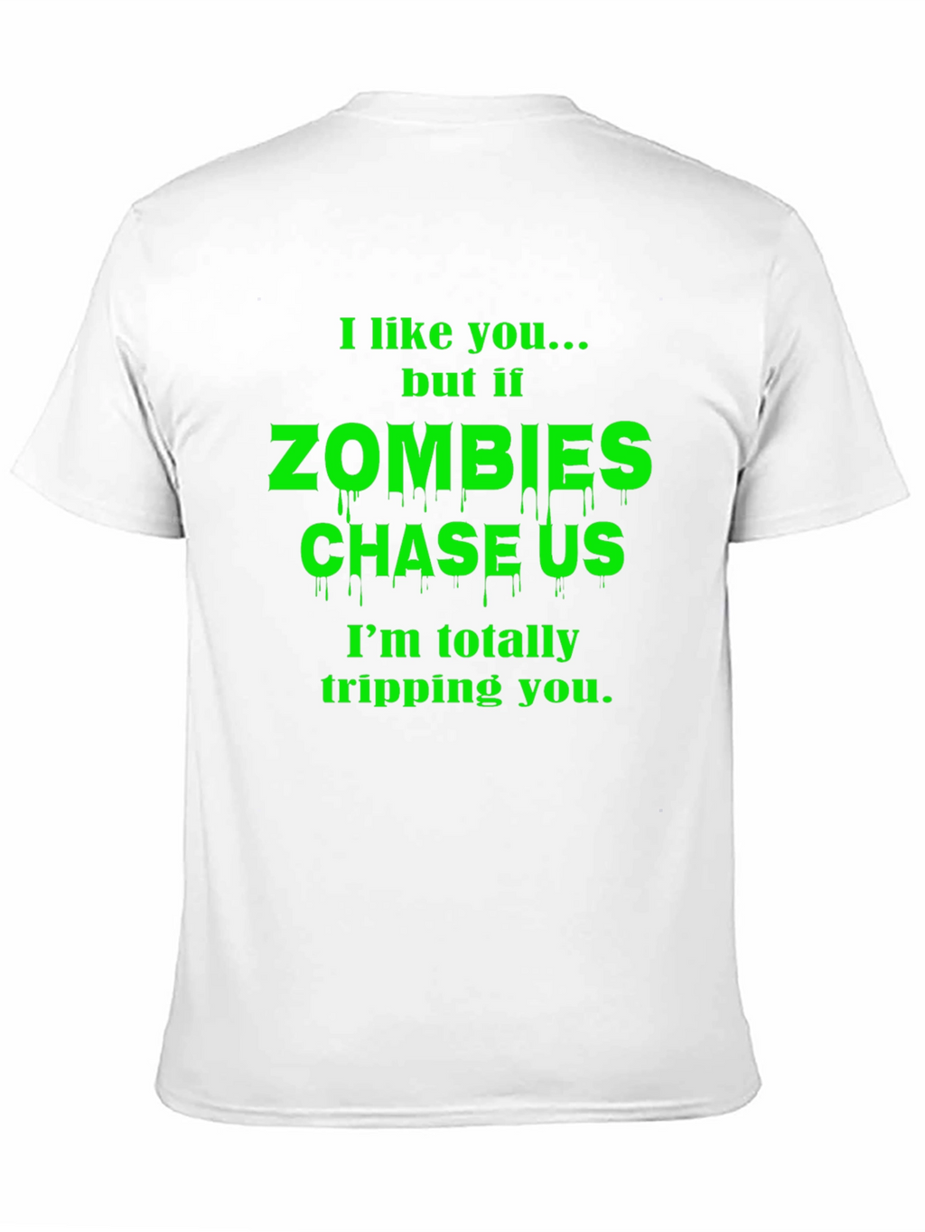 Zombie Chase Funny Graphic T-Shirt