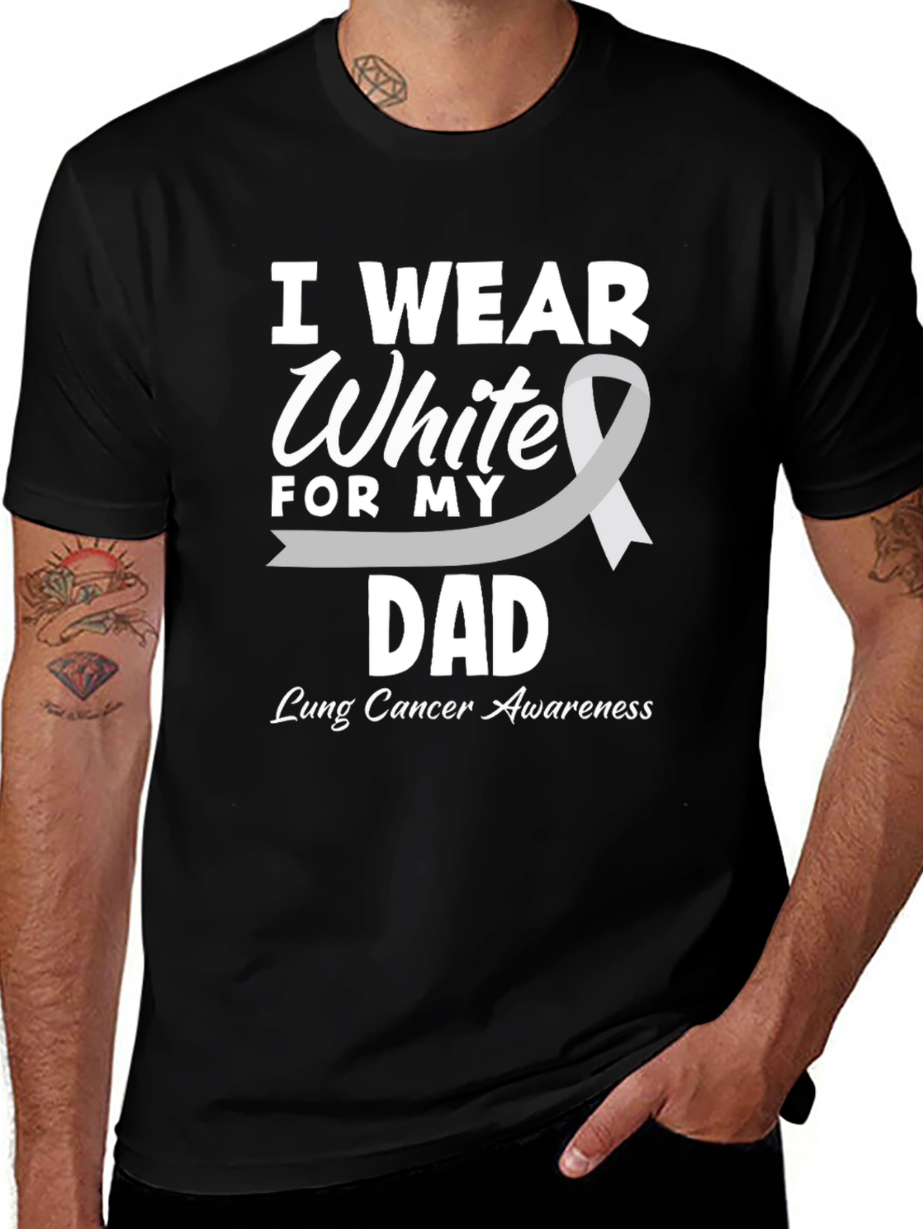 Lung Cancer Awareness Dad T-Shirt