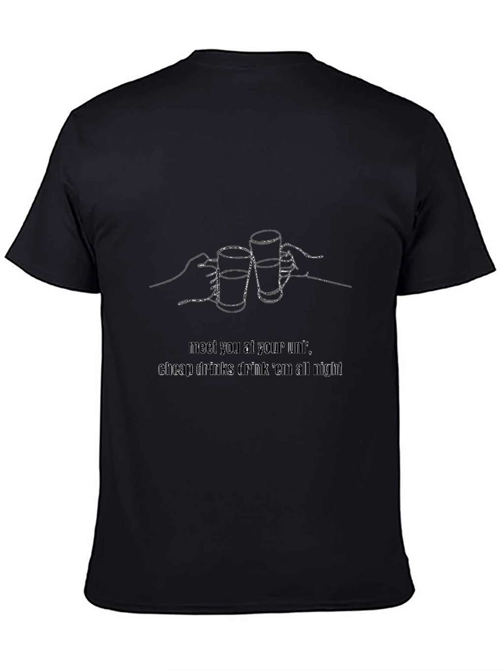 Cheers Graphic Tee - Black Casual T-Shirt