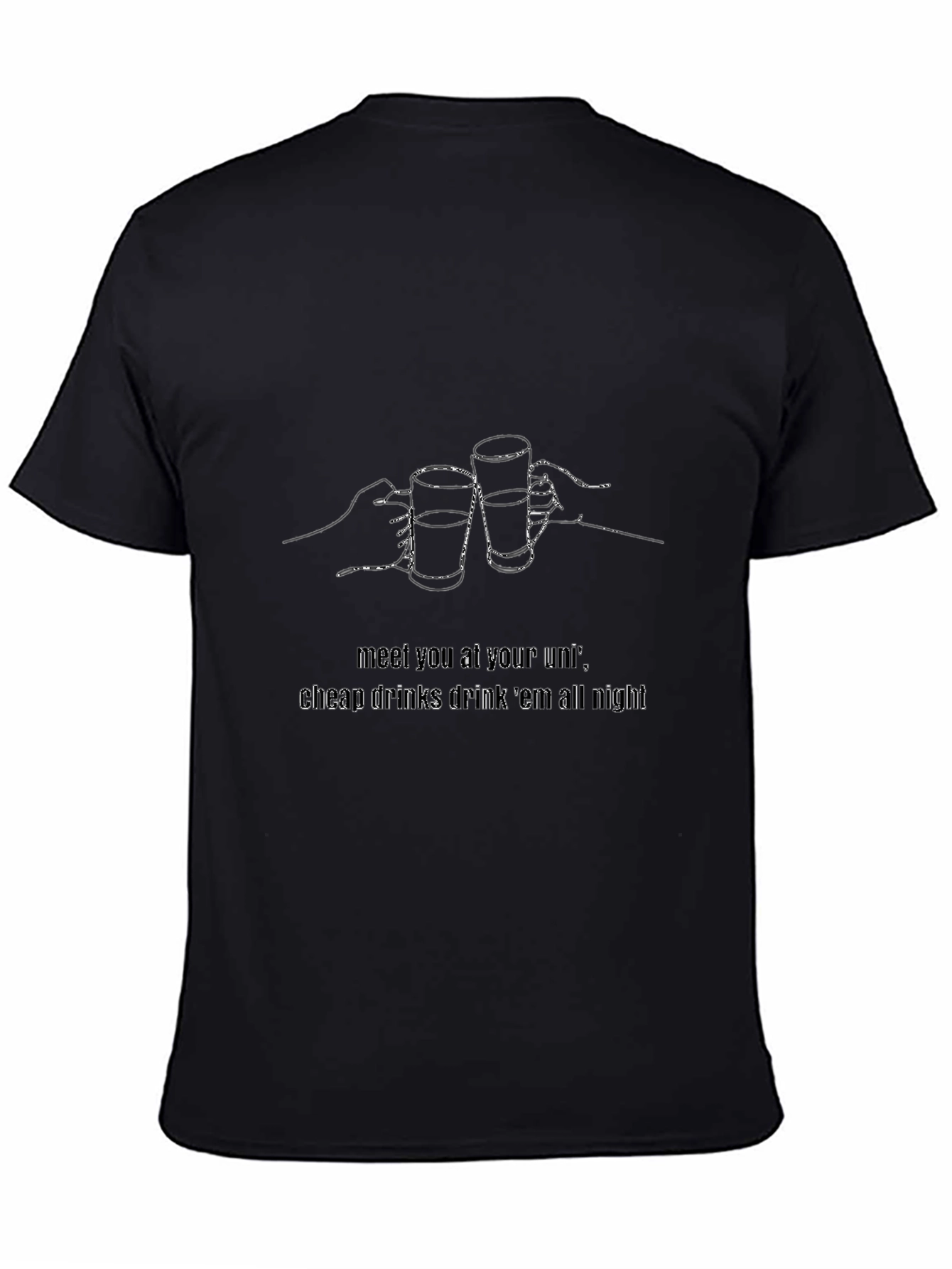 Cheers Graphic Tee - Black Casual T-Shirt
