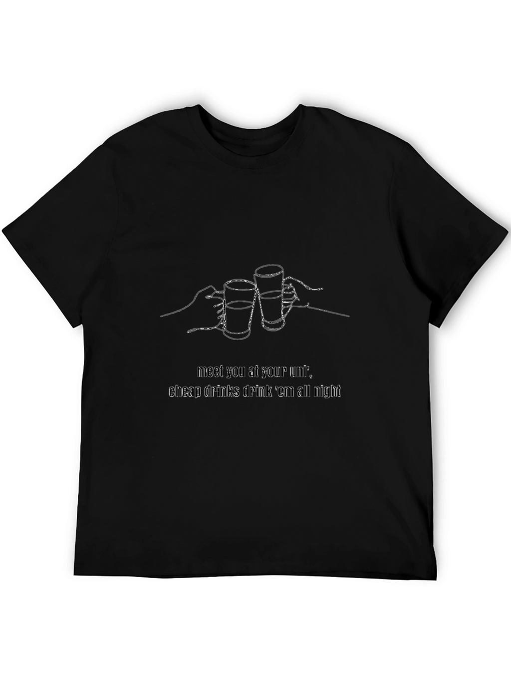 Cheers Graphic Tee - Black Casual T-Shirt