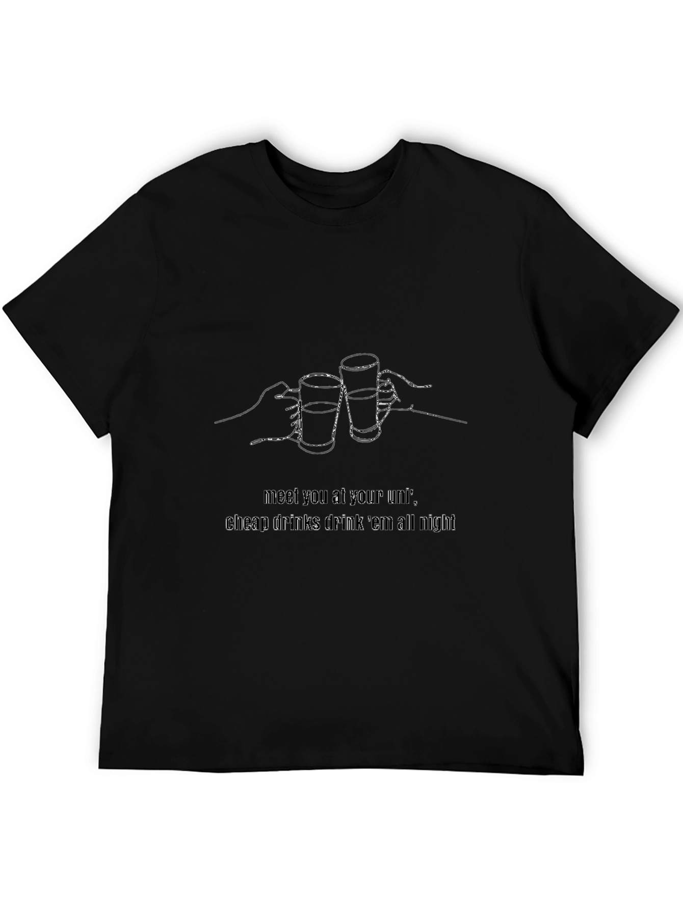 Cheers Graphic Tee - Black Casual T-Shirt
