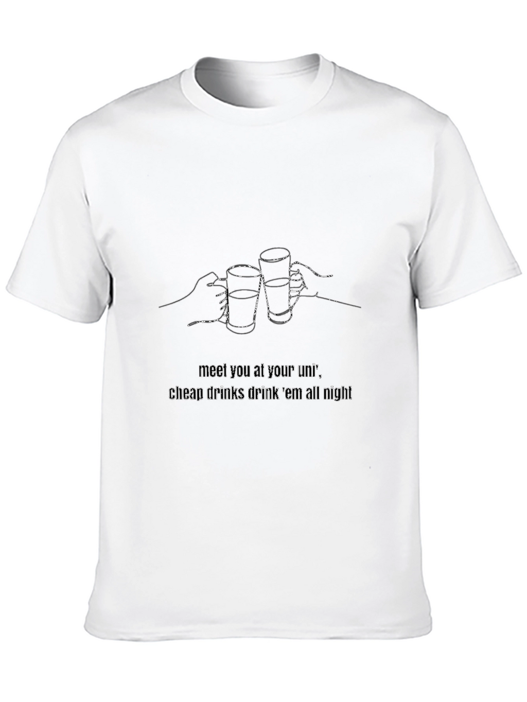 Cheers Graphic Tee - Black Casual T-Shirt
