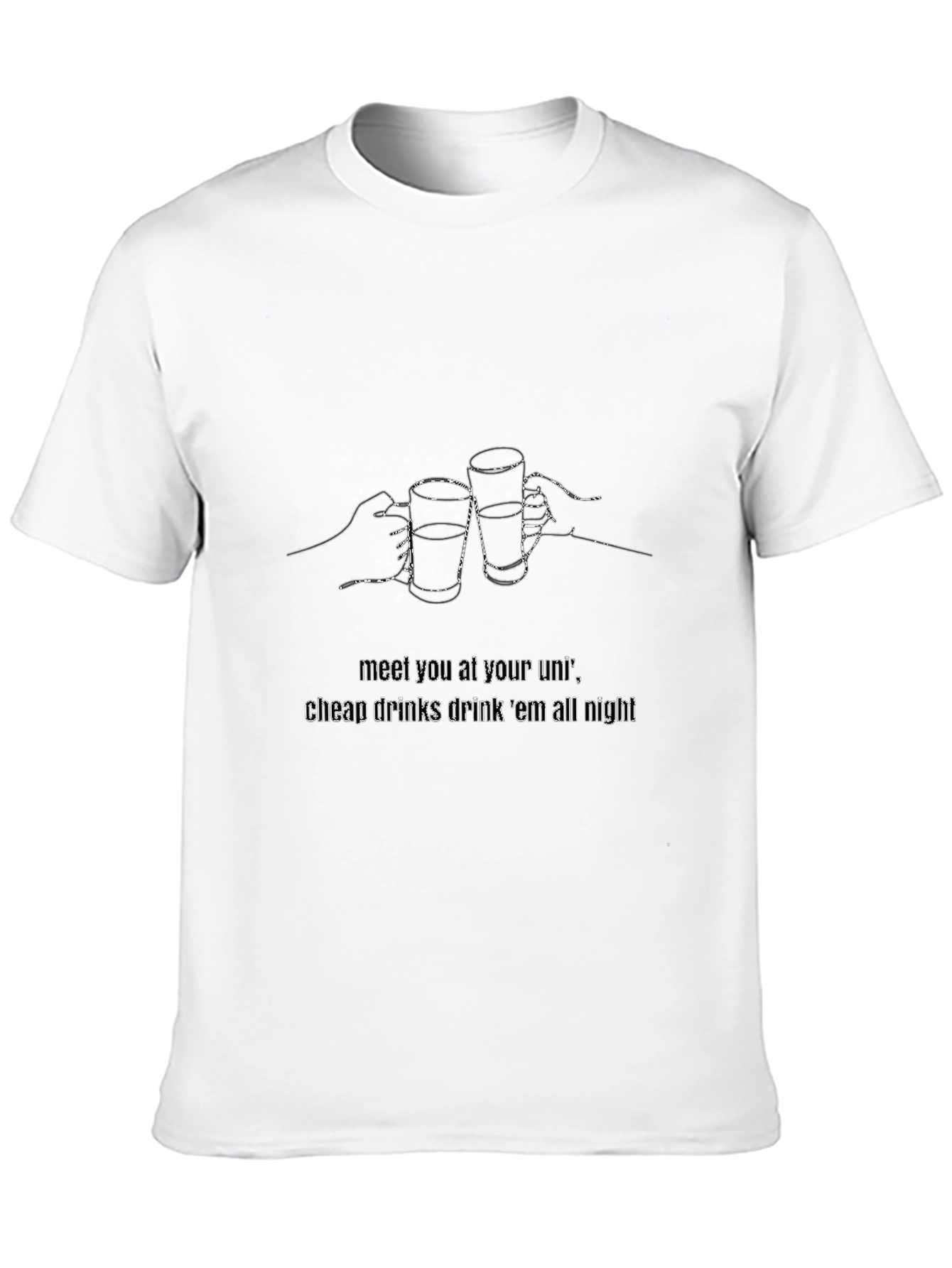 Cheers Graphic Tee - Black Casual T-Shirt