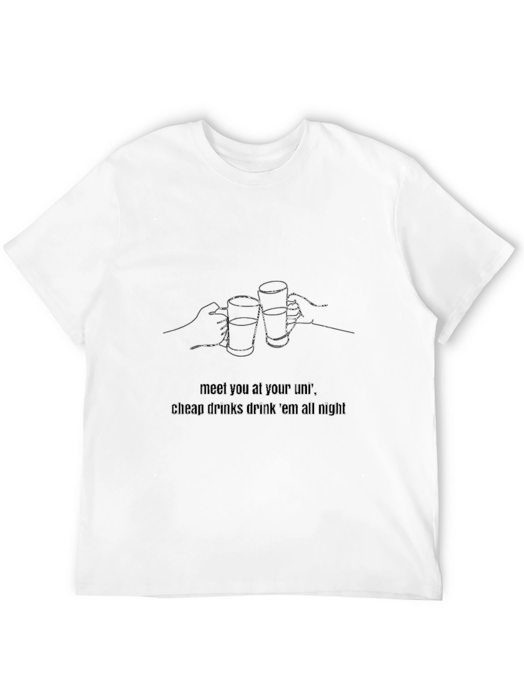 Cheers Graphic Tee - Black Casual T-Shirt