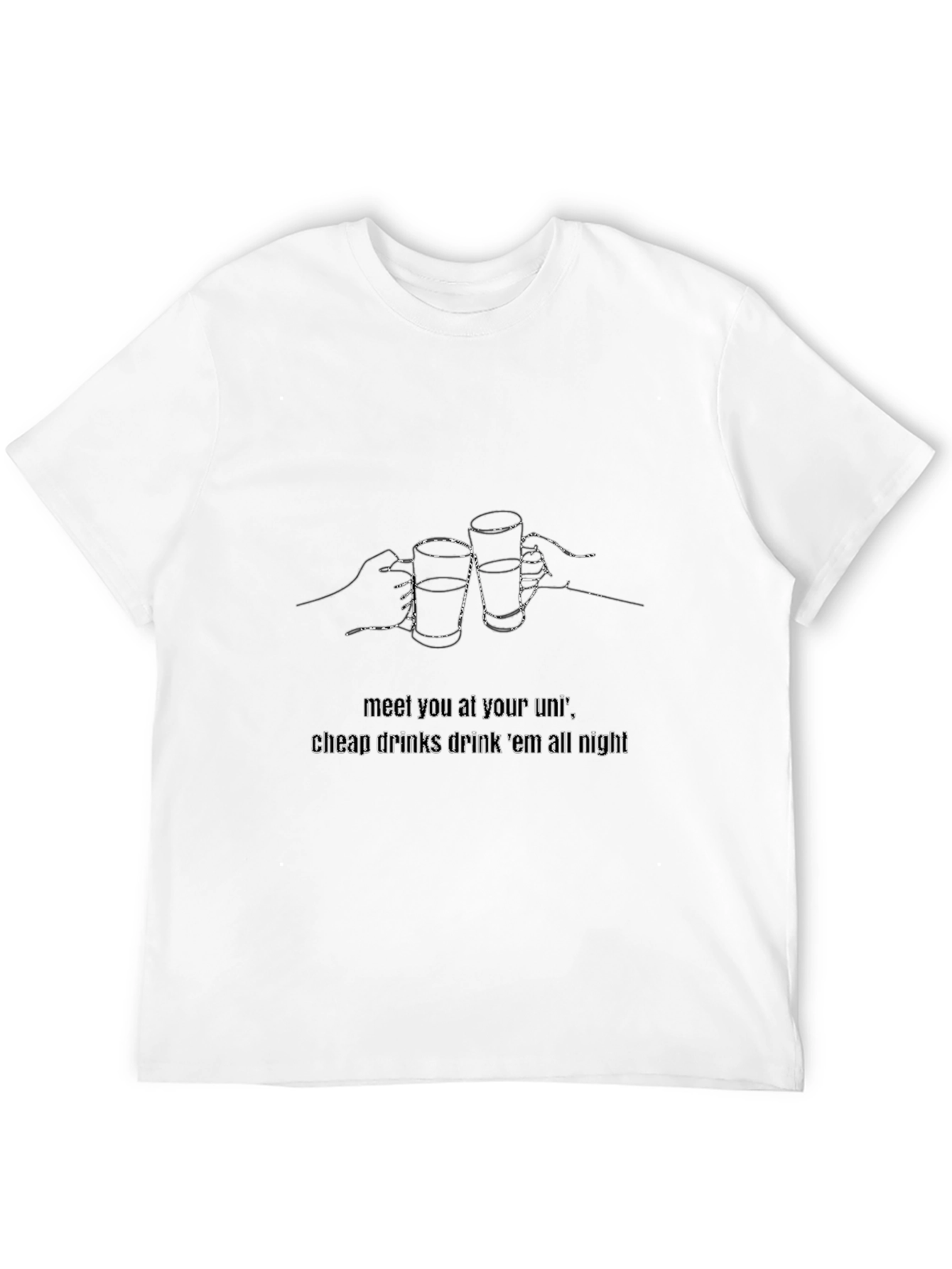Cheers Graphic Tee - Black Casual T-Shirt