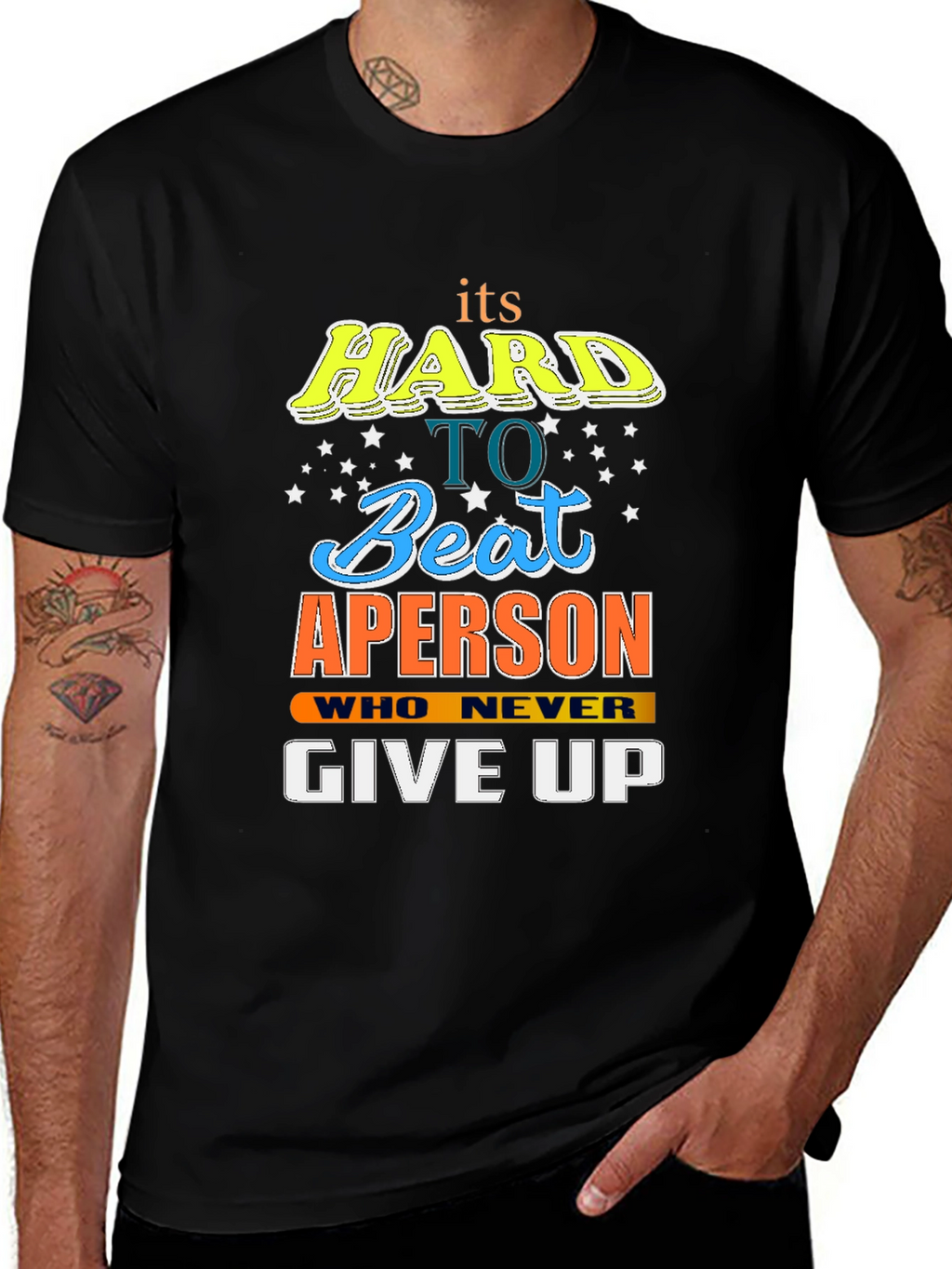 Motivational Black T-Shirt: Hard to Beat