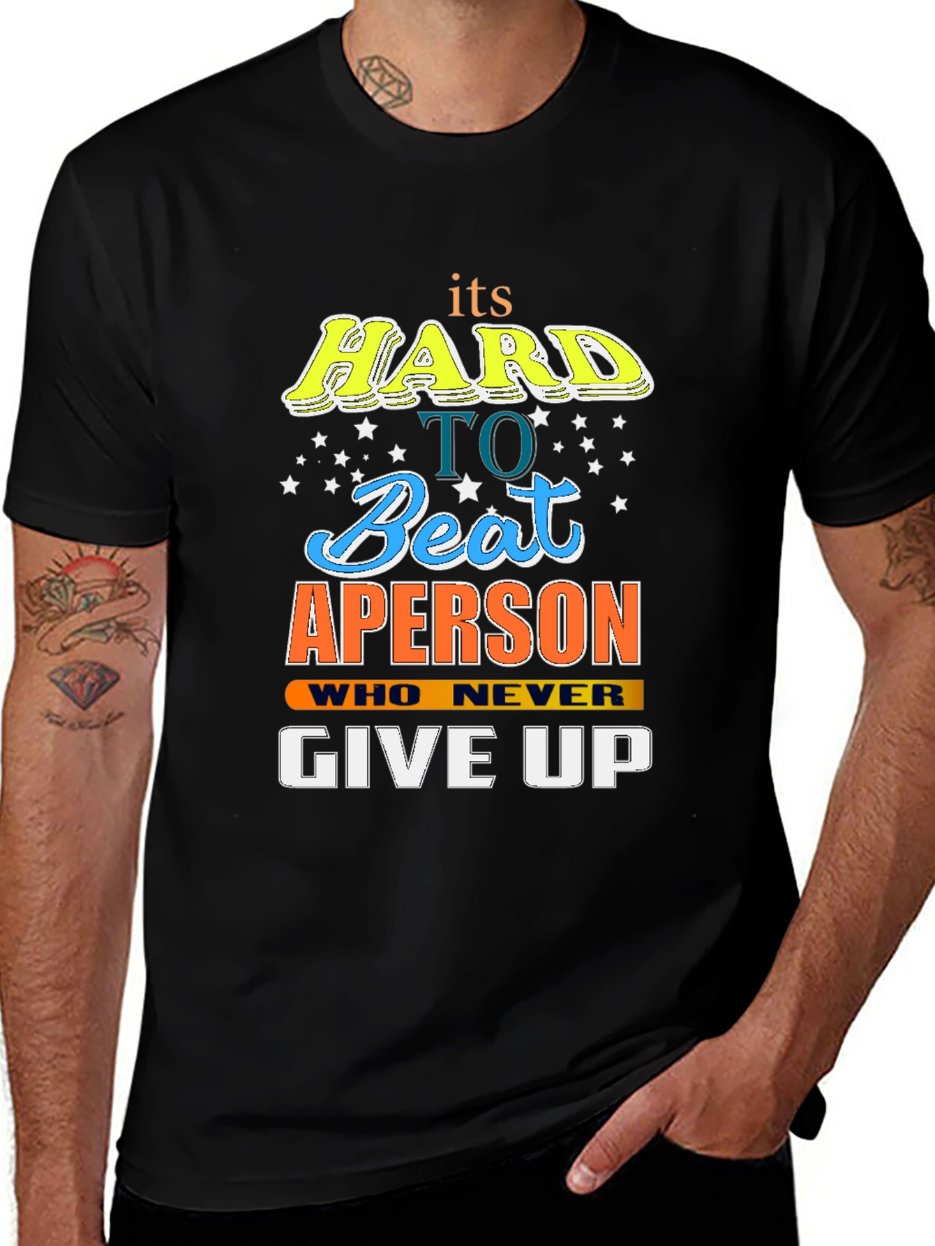 Motivational Black T-Shirt: Hard to Beat
