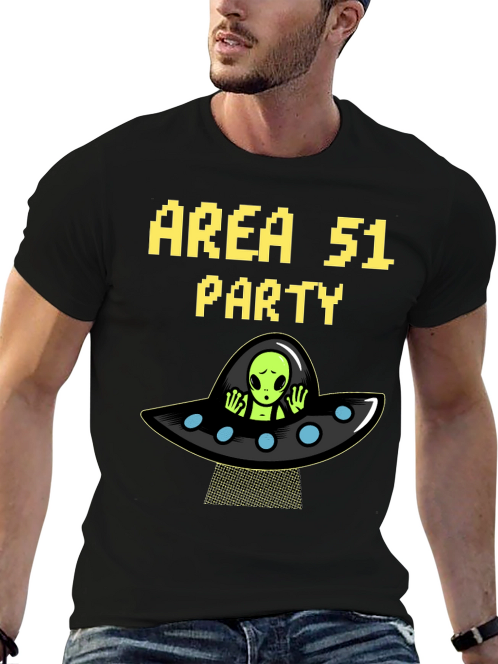 Area 51 Party Alien UFO Graphic T-Shirt
