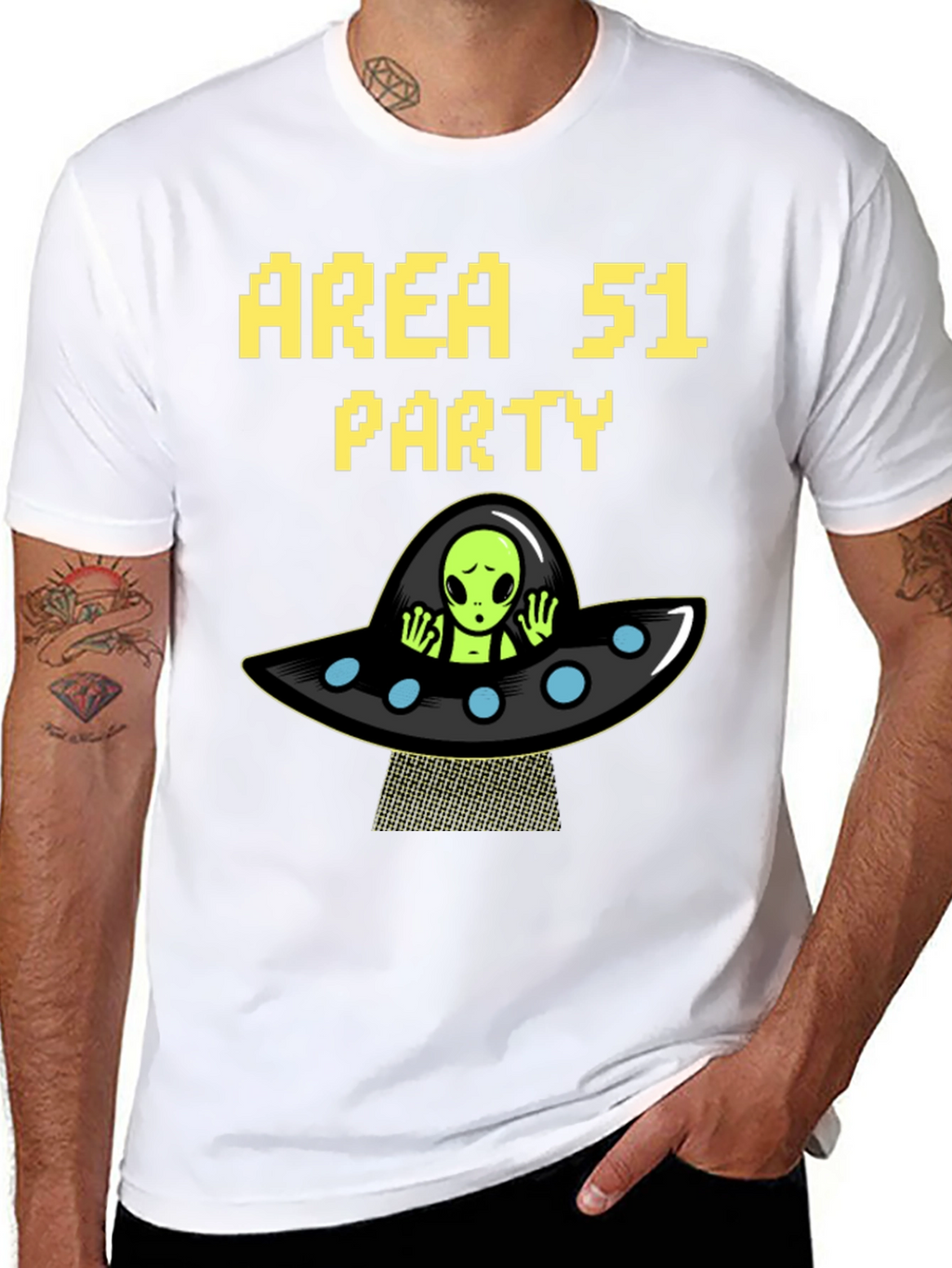 Area 51 Party Alien UFO Graphic T-Shirt