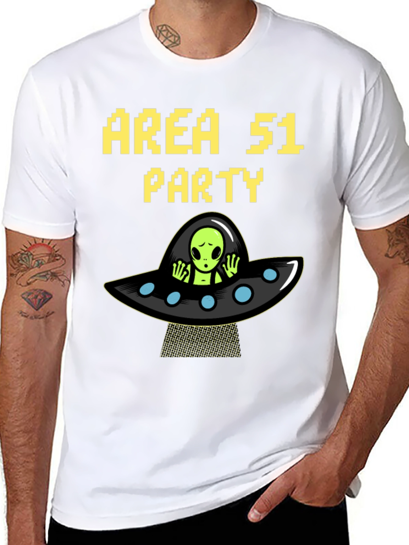 Area 51 Party Alien UFO Graphic T-Shirt