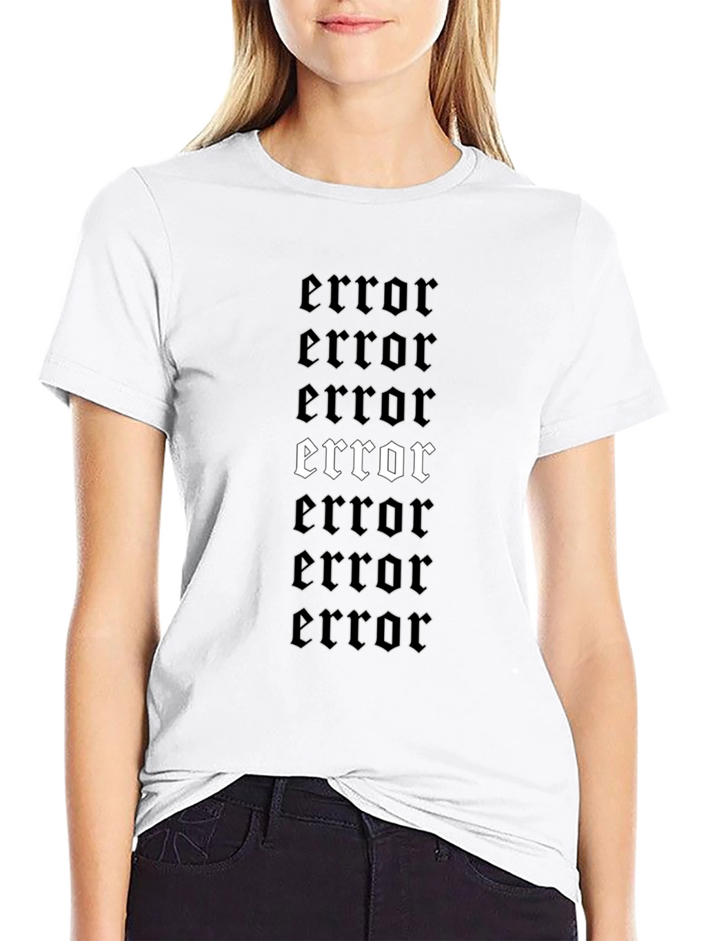 Error Graphic Print Black T-Shirt