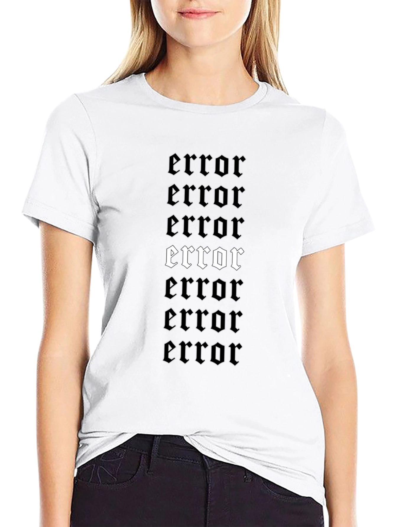 Error Graphic Print Black T-Shirt