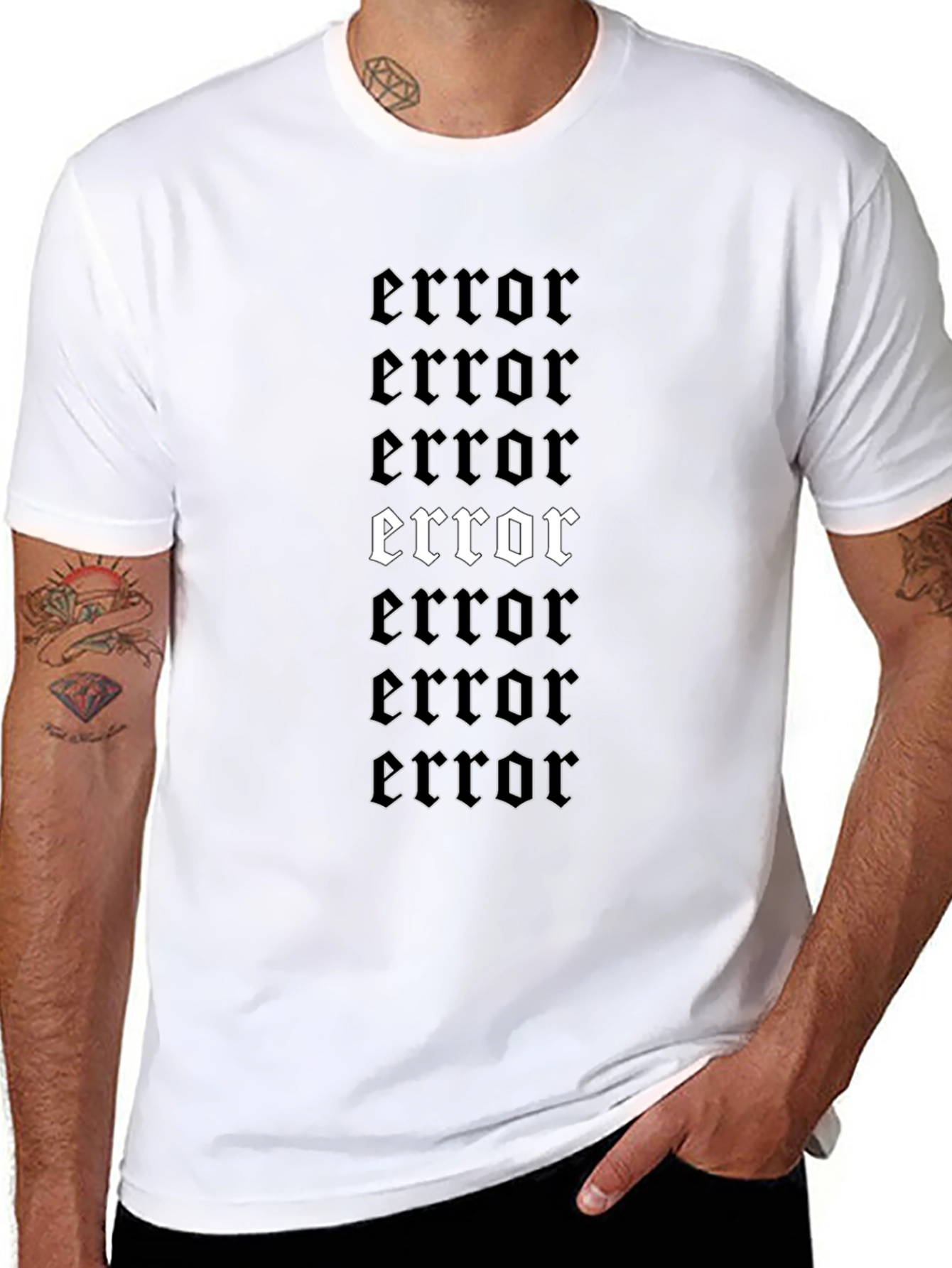 Error Graphic Print Black T-Shirt