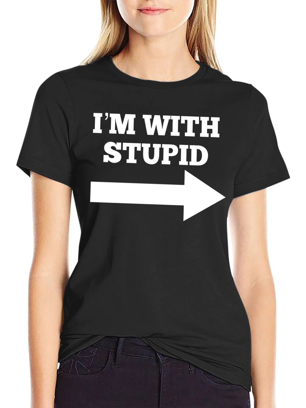Funny Im With Stupid Graphic T-Shirt