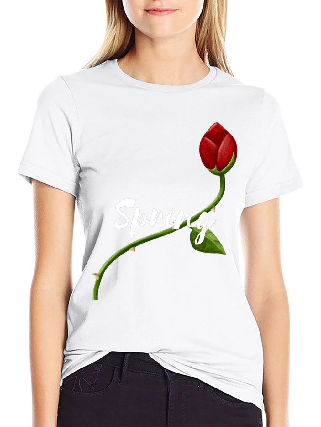 Spring Rose Graphic Tee - Stylish Mens T-Shirt