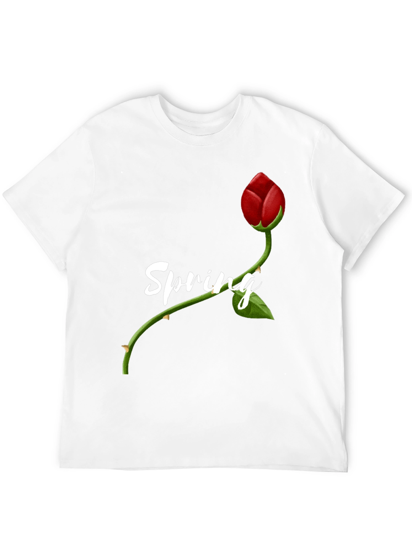 Spring Rose Graphic Tee - Stylish Mens T-Shirt