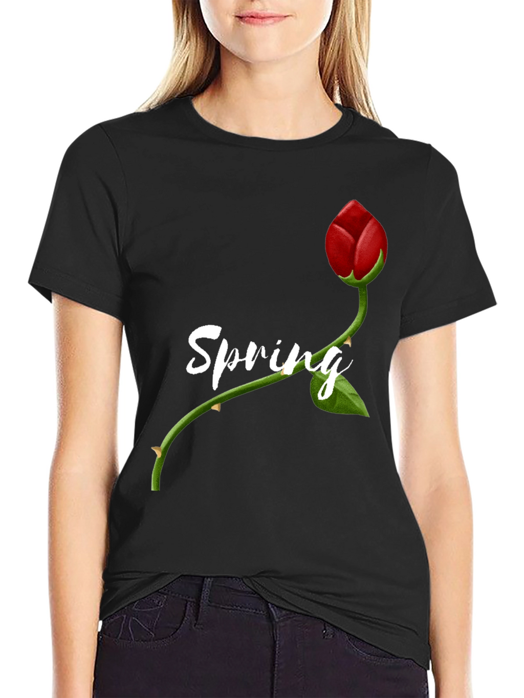 Spring Rose Graphic Tee - Stylish Mens T-Shirt