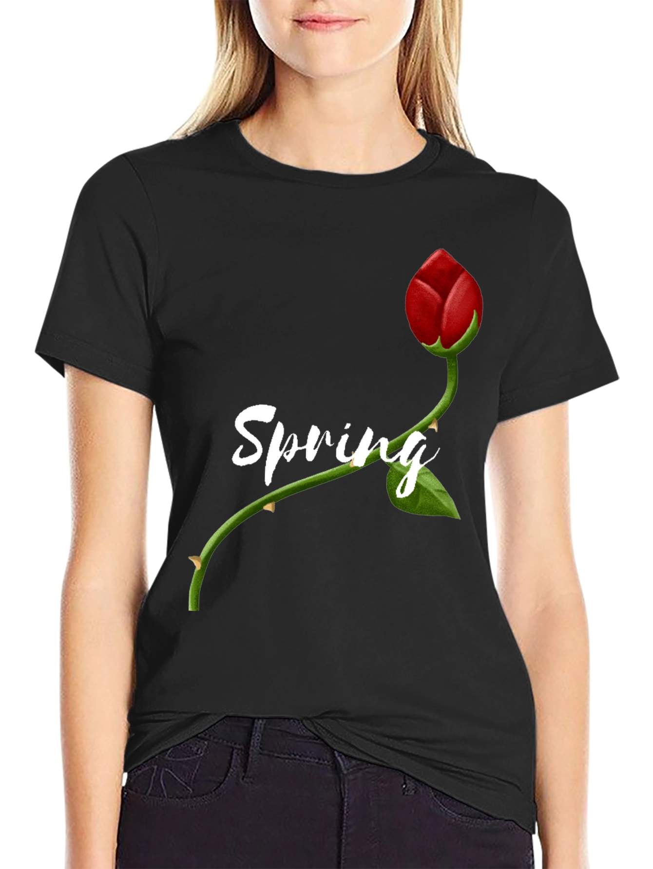 Spring Rose Graphic Tee - Stylish Mens T-Shirt