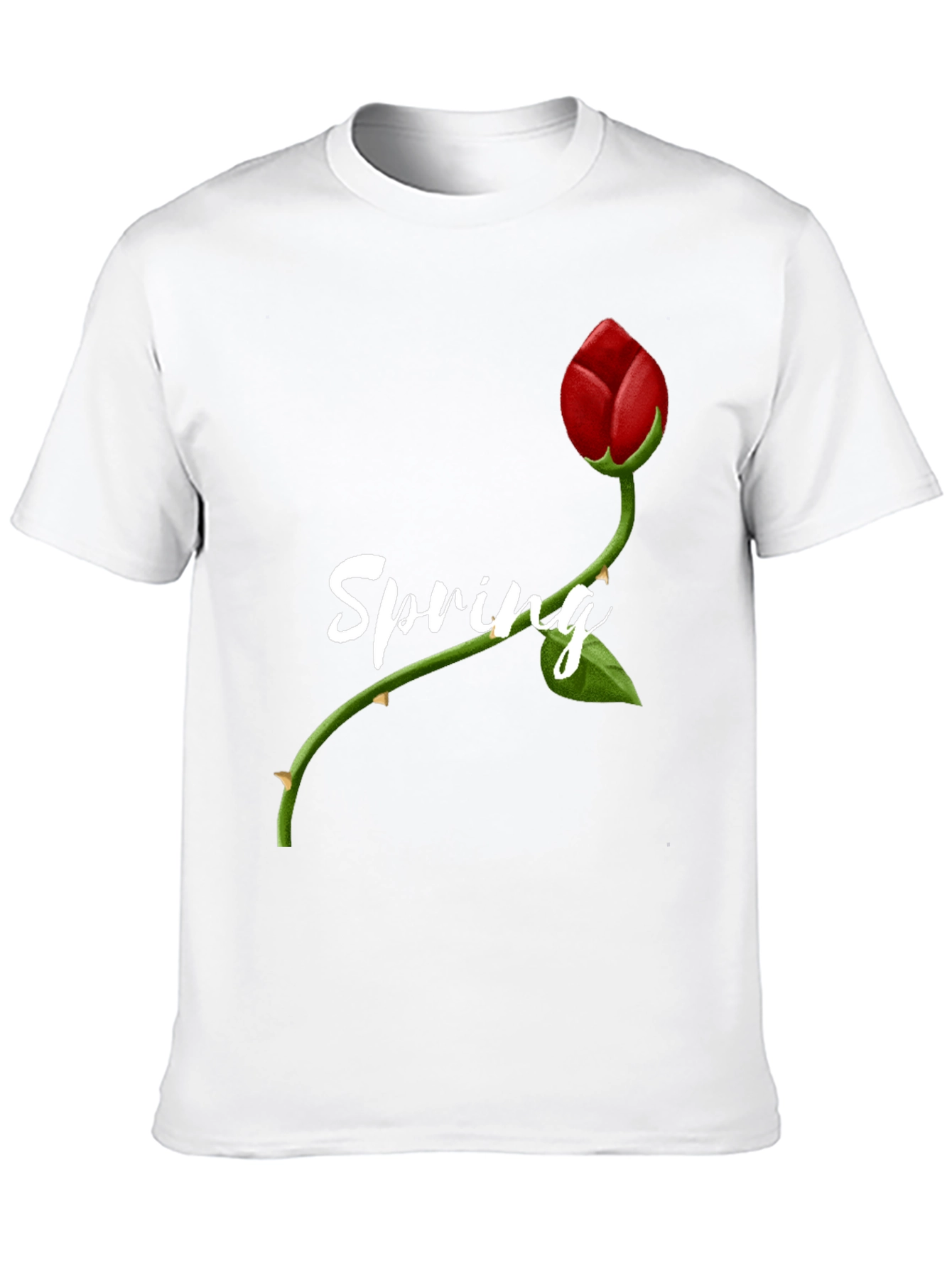 Spring Rose Graphic Tee - Stylish Mens T-Shirt