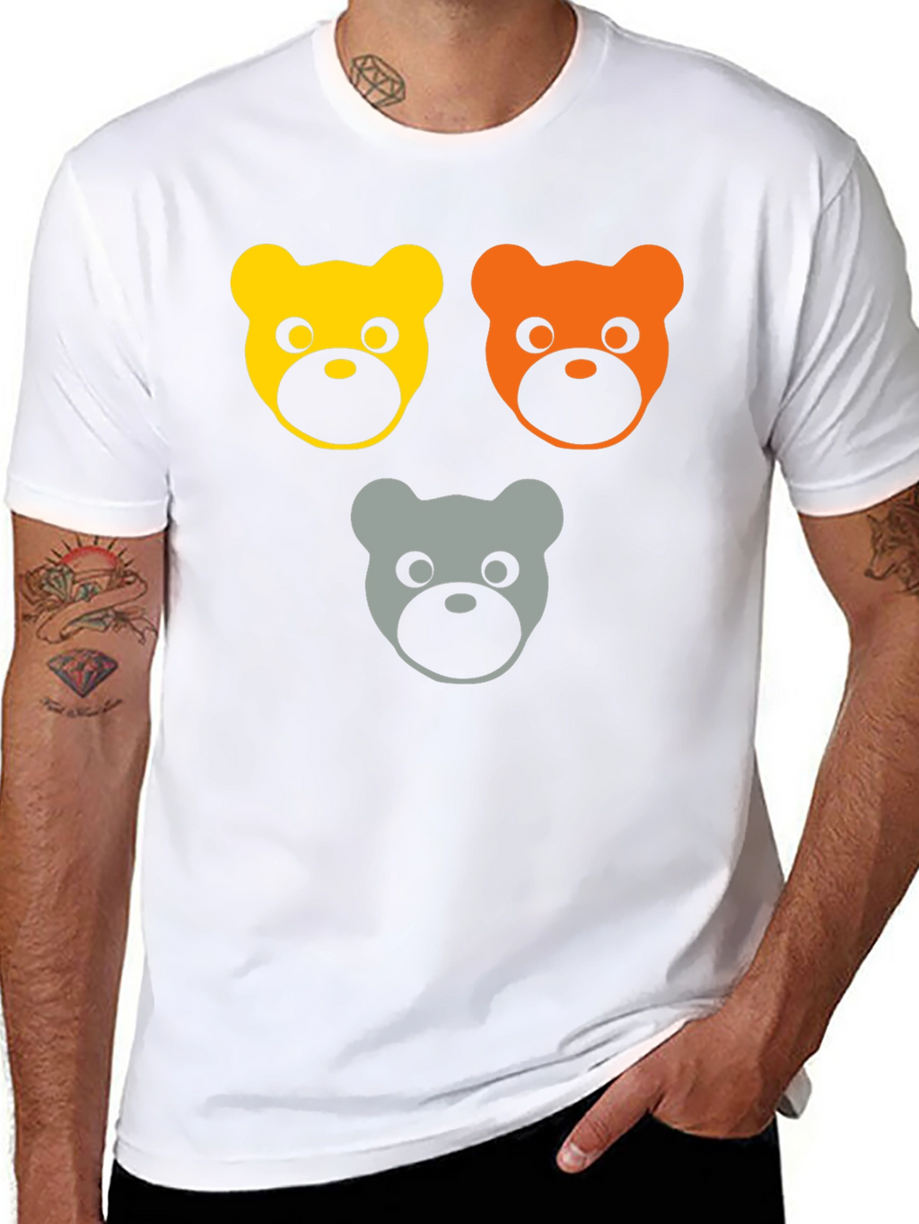Cute Bears Graphic Tee - Black T-Shirt