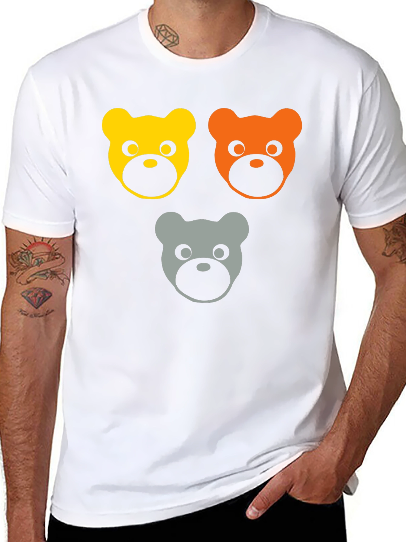 Cute Bears Graphic Tee - Black T-Shirt