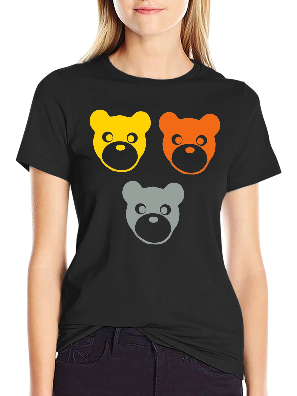 Cute Bears Graphic Tee - Black T-Shirt