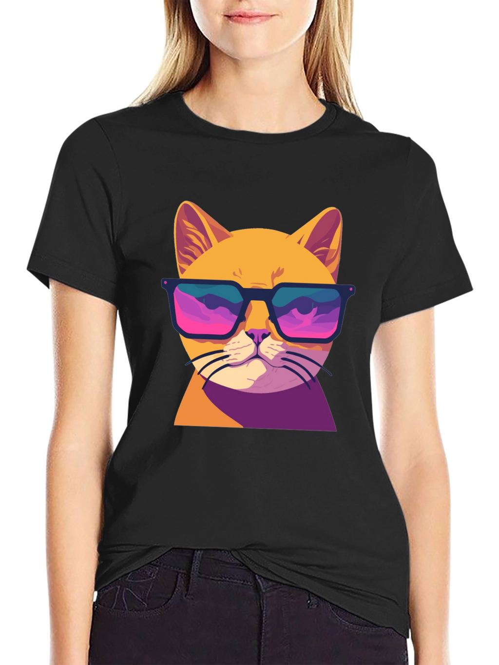Cool Cat T-Shirt - Retro Sunglasses Graphic Tee