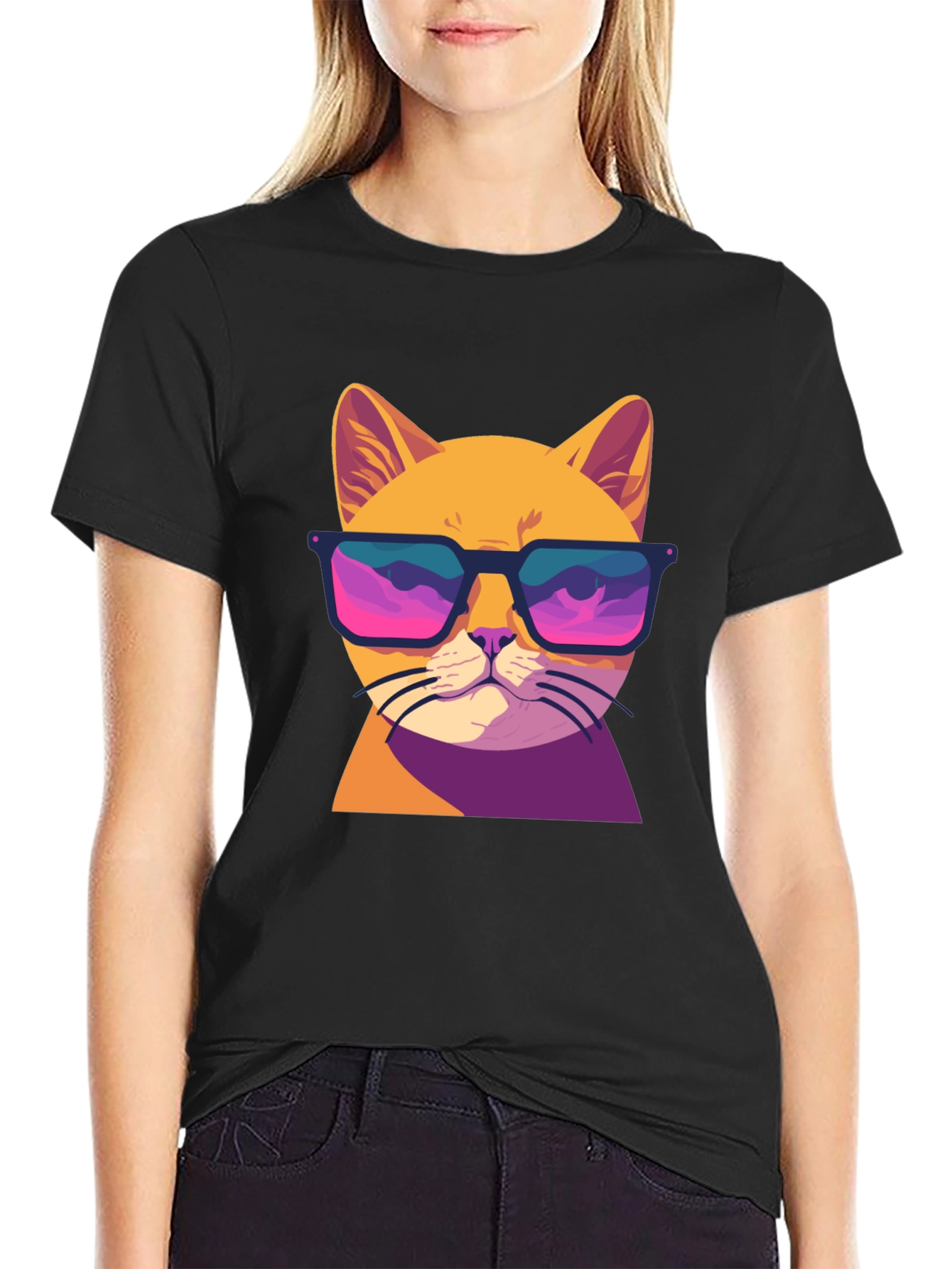 Cool Cat T-Shirt - Retro Sunglasses Graphic Tee