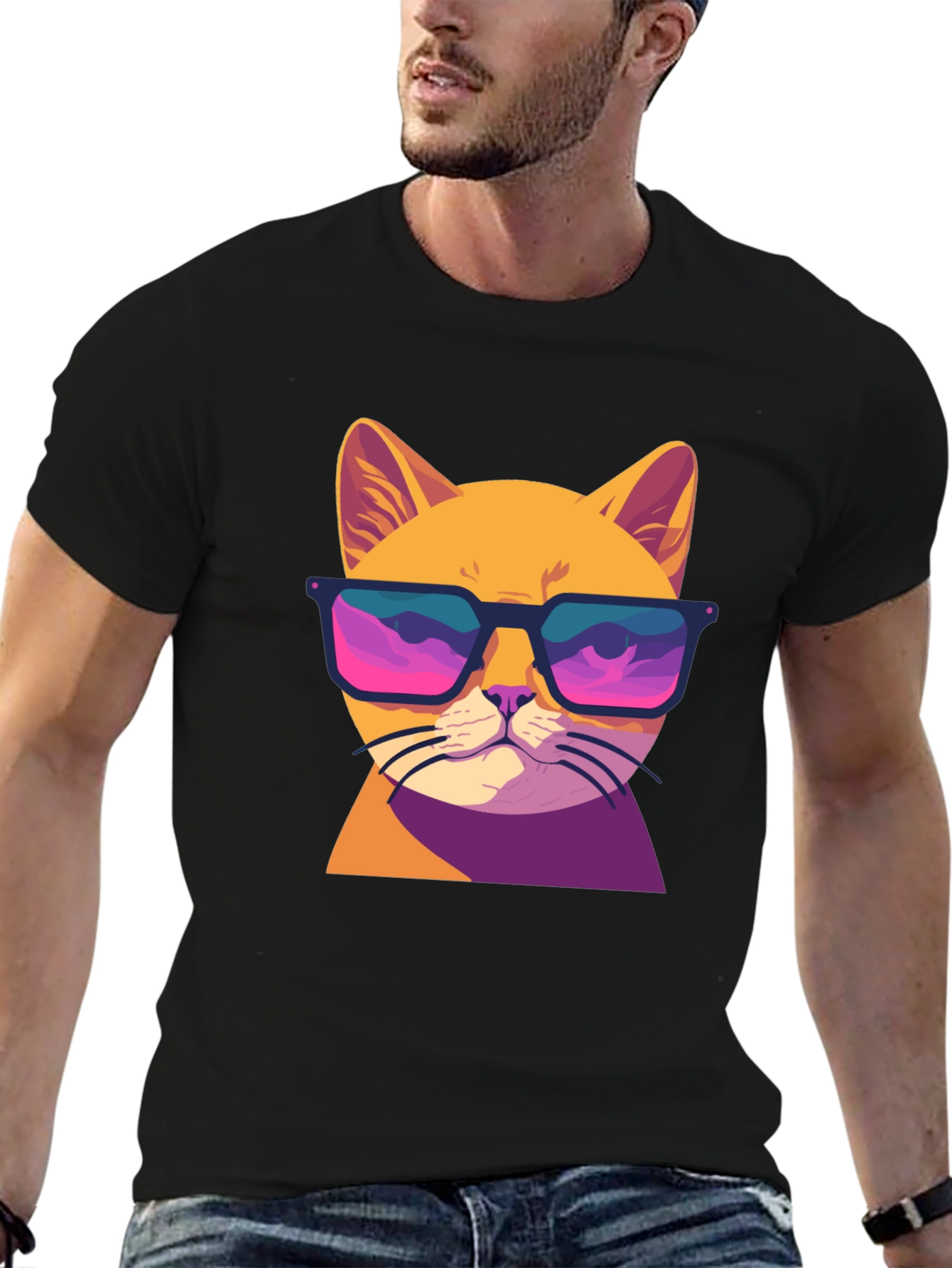 Cool Cat T-Shirt - Retro Sunglasses Graphic Tee