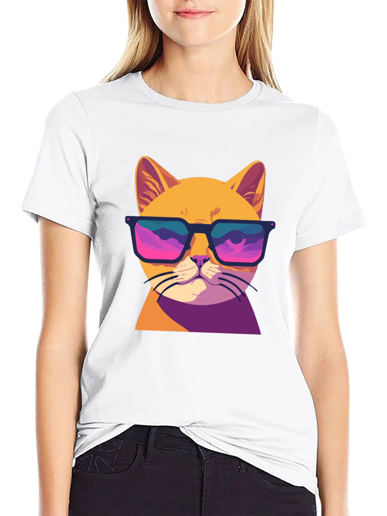 Cool Cat T-Shirt - Retro Sunglasses Graphic Tee