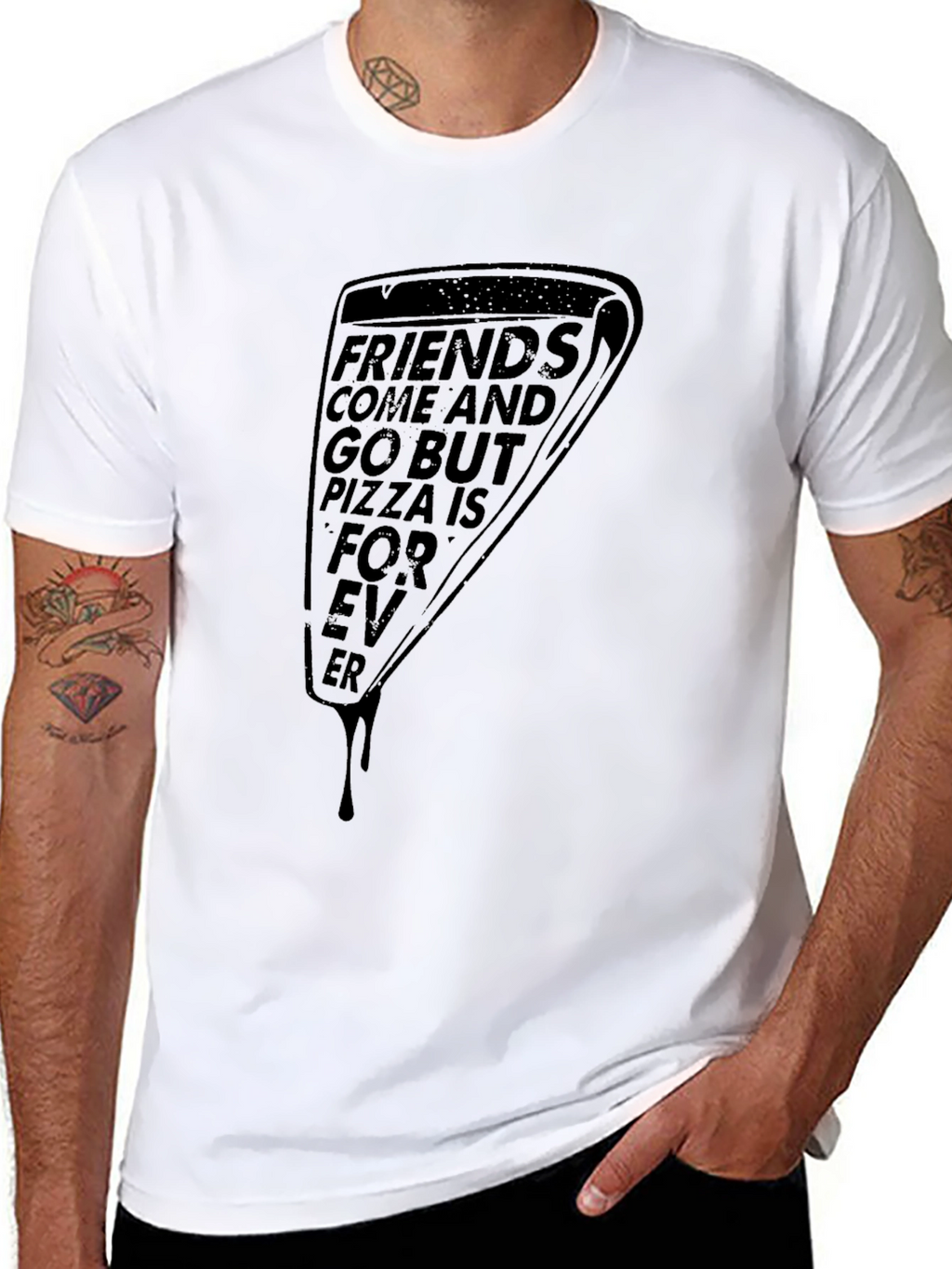 Pizza Forever Graphic T-Shirt - Black