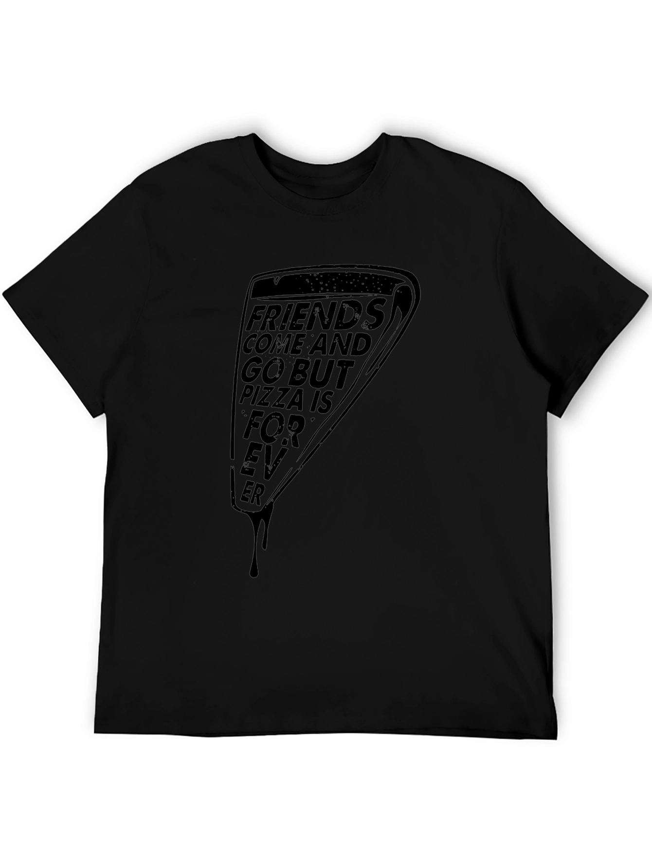 Pizza Forever Graphic T-Shirt - Black