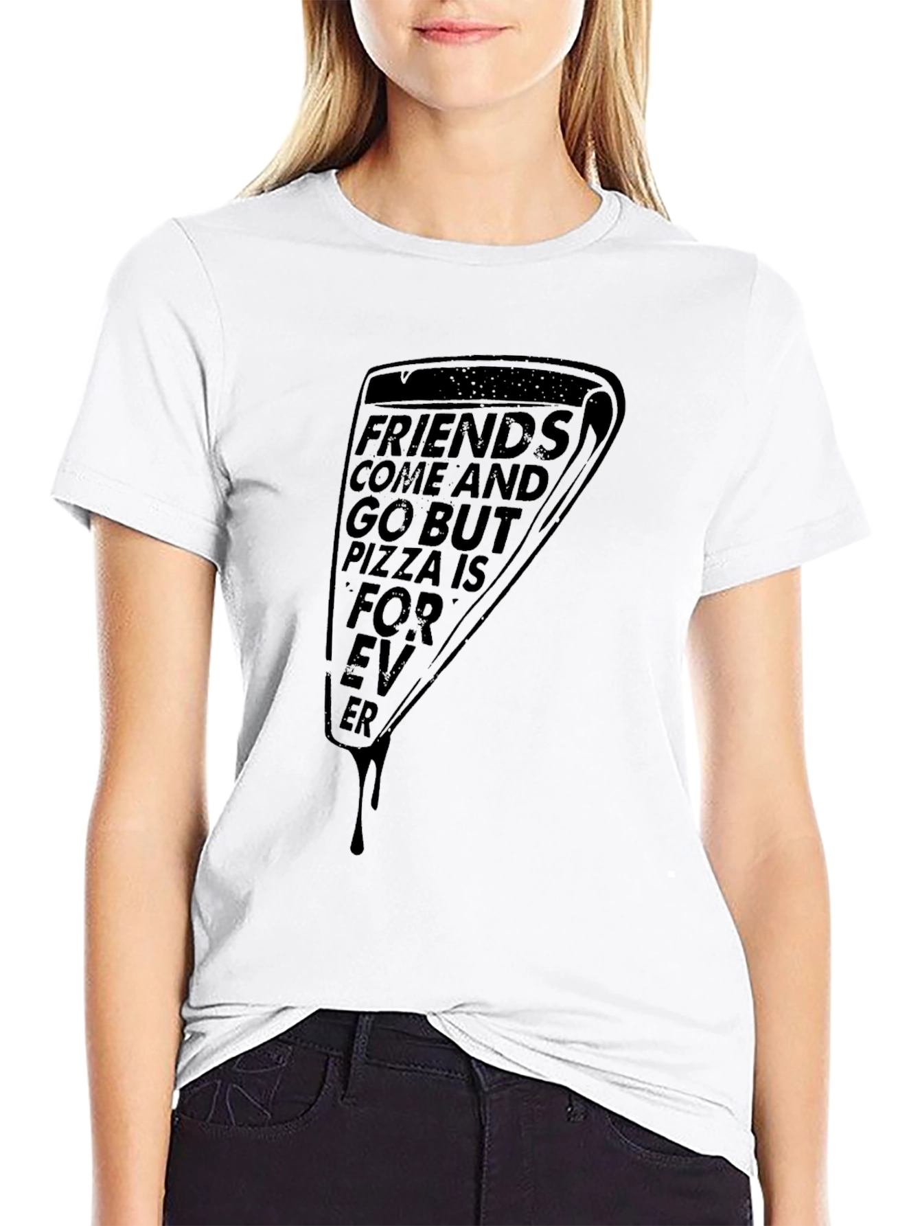 Pizza Forever Graphic T-Shirt - Black